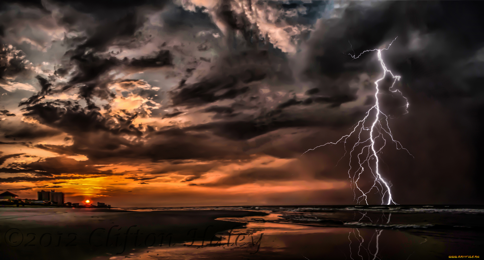 природа, молния, , гроза, шторм