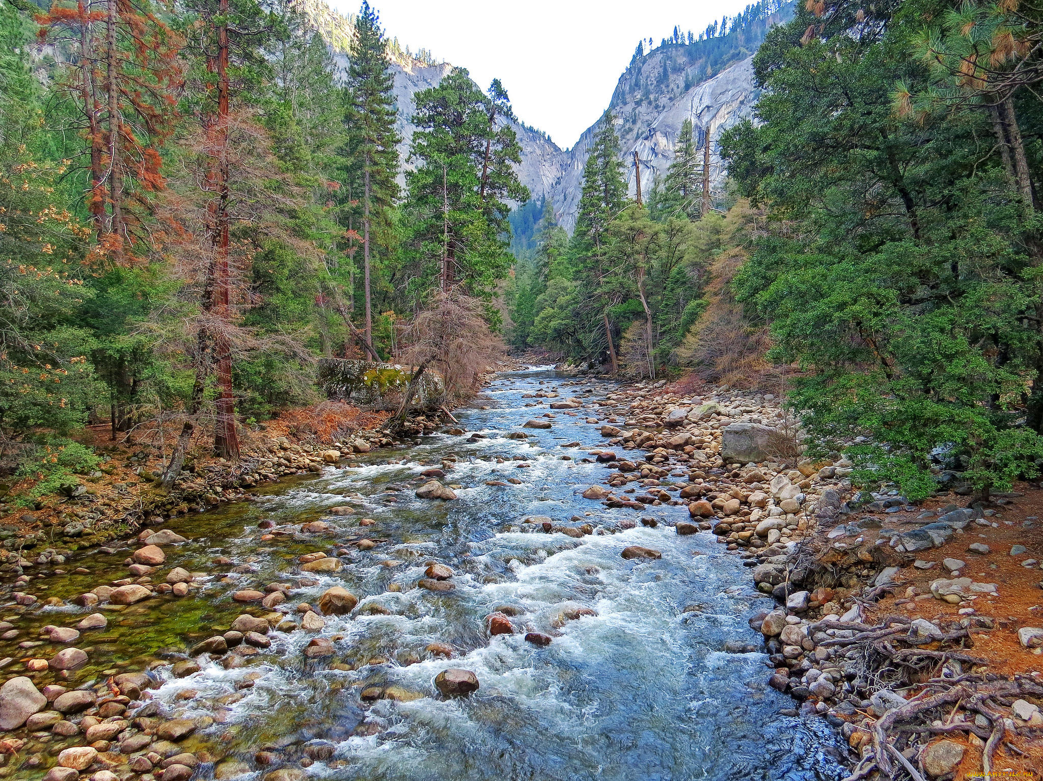 природа, реки, озера, горы, камни, yosemite, national, park, merced, river, река