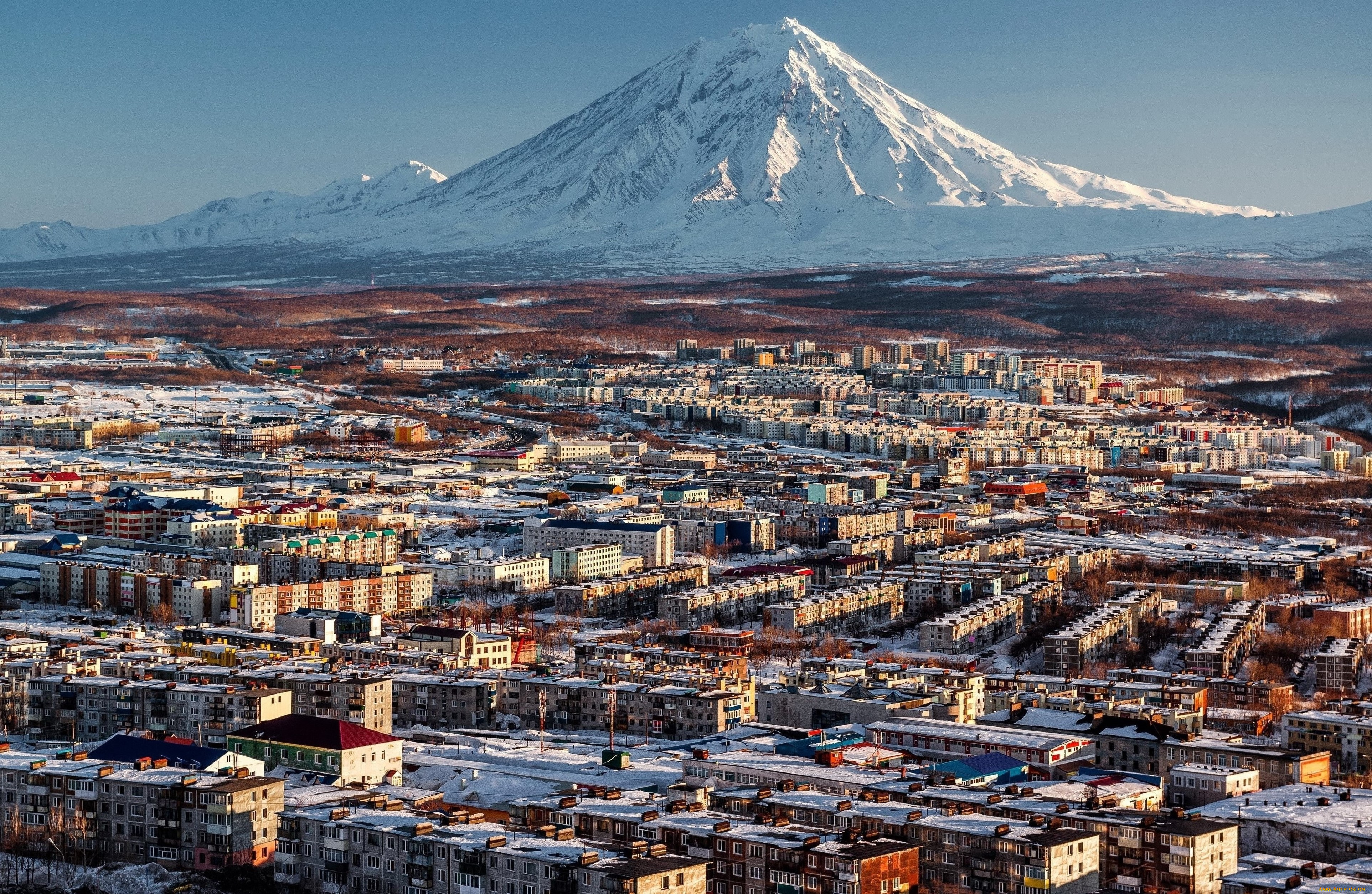 города, -, панорамы, россия, дома, в, городе, петропавловск-камчатский