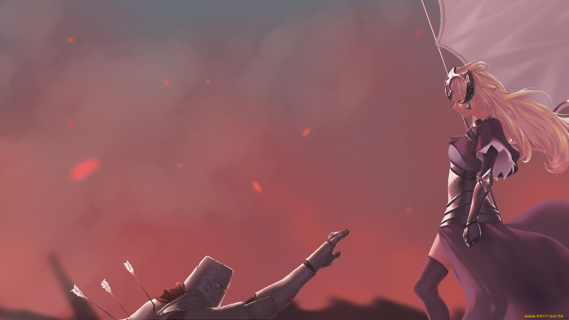 аниме, fate, stay, night, девушка, воин