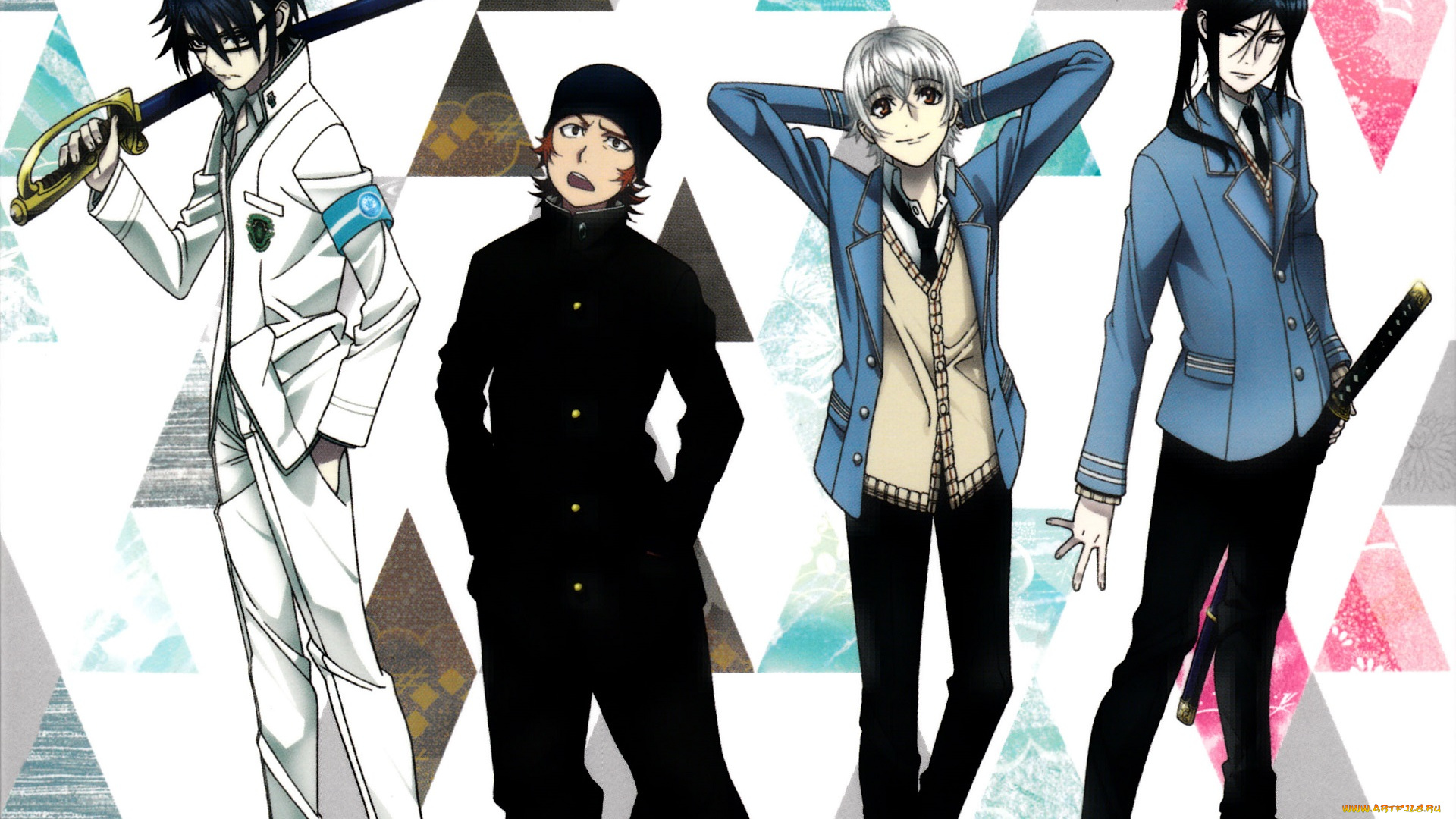 аниме, k, project, fushimi, saruhiko, yata, misaki, k, project, isana, yashiro, yatogami, kuroh, gakuen, -wonderful, school, days-