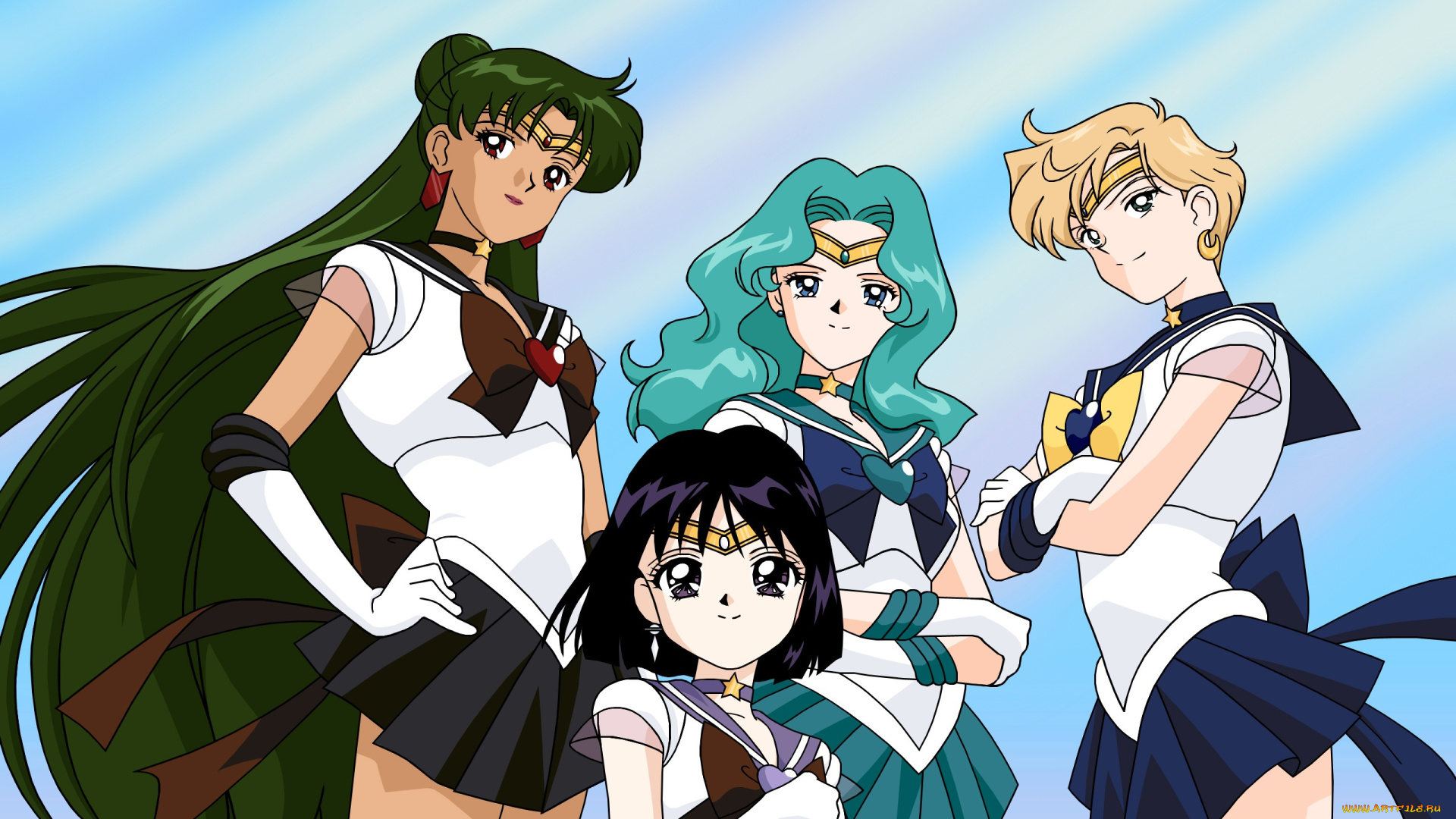 аниме, sailor, moon, neptune, saturn, uranus, pluto, войны, девушки