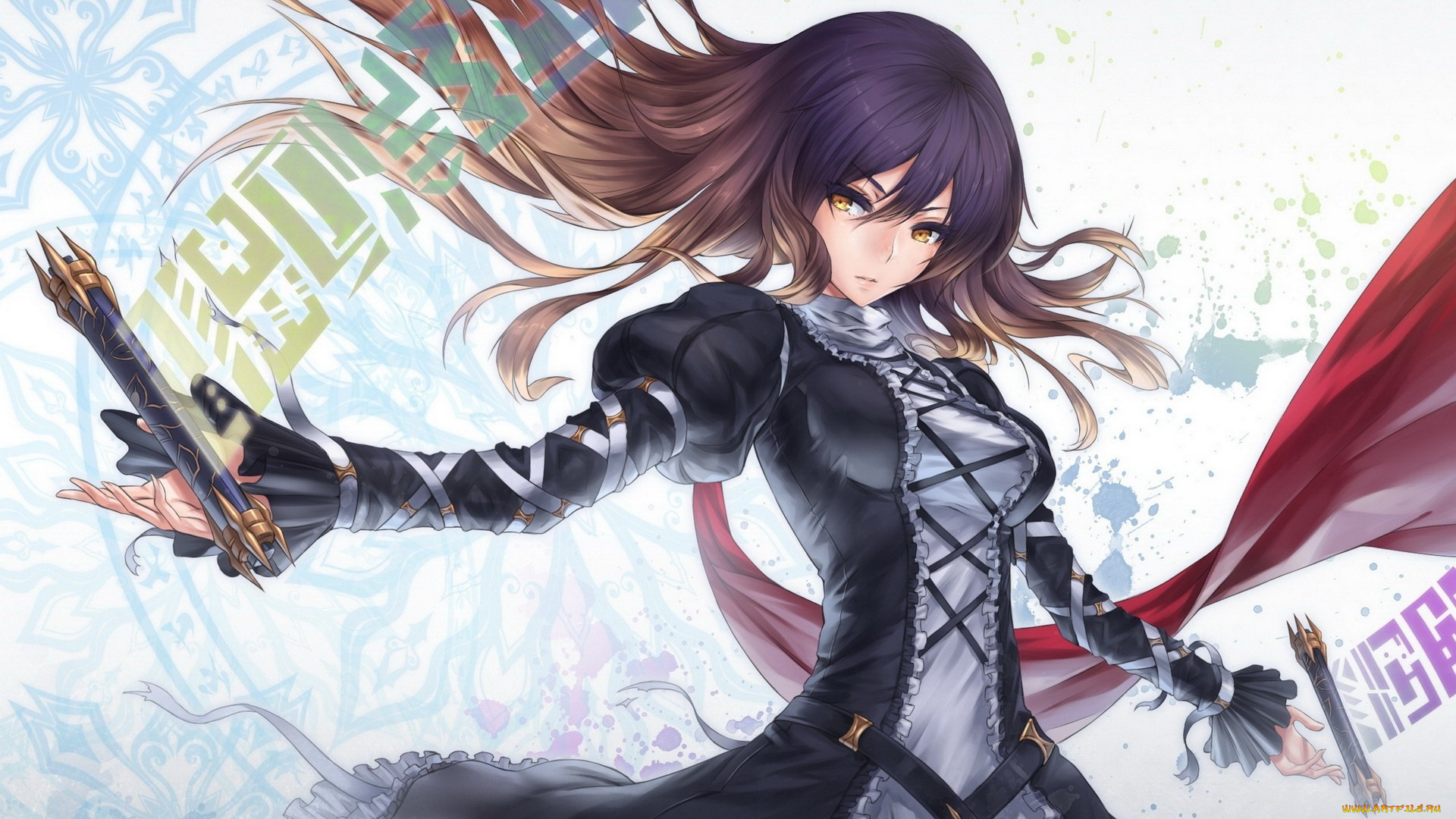 аниме, touhou, девушка, фон, взгляд