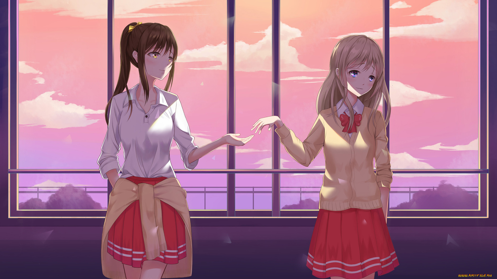 аниме, unknown, , другое, , взгляд, девушки, фон