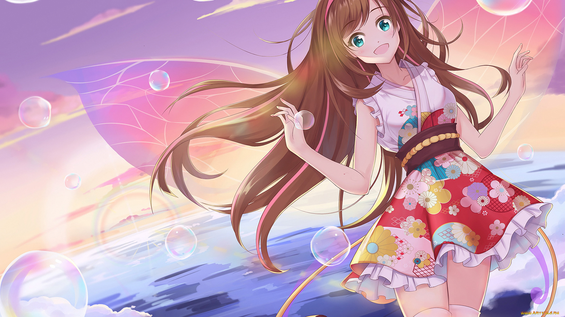 аниме, животные, , существа, фон, взгляд, девушка