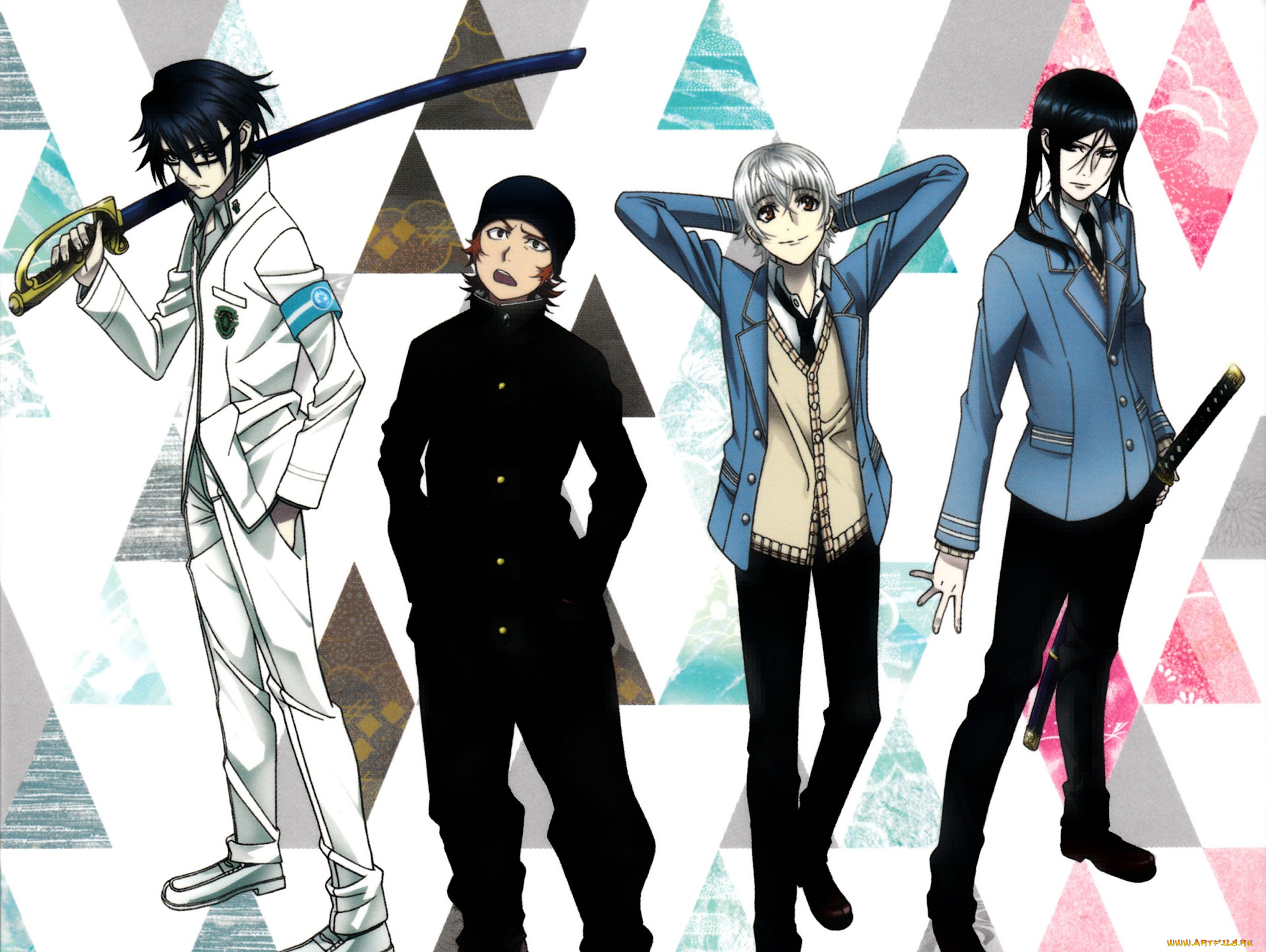 аниме, k, project, fushimi, saruhiko, yata, misaki, k, project, isana, yashiro, yatogami, kuroh, gakuen, -wonderful, school, days-