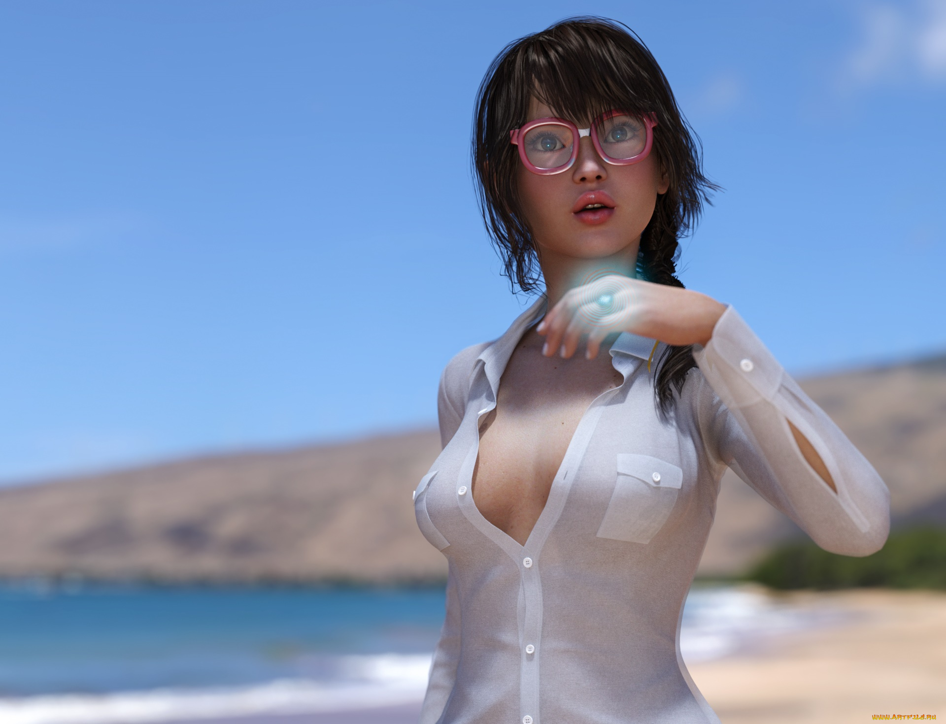 3д, графика, люди, , people, девушка, взгляд, фон