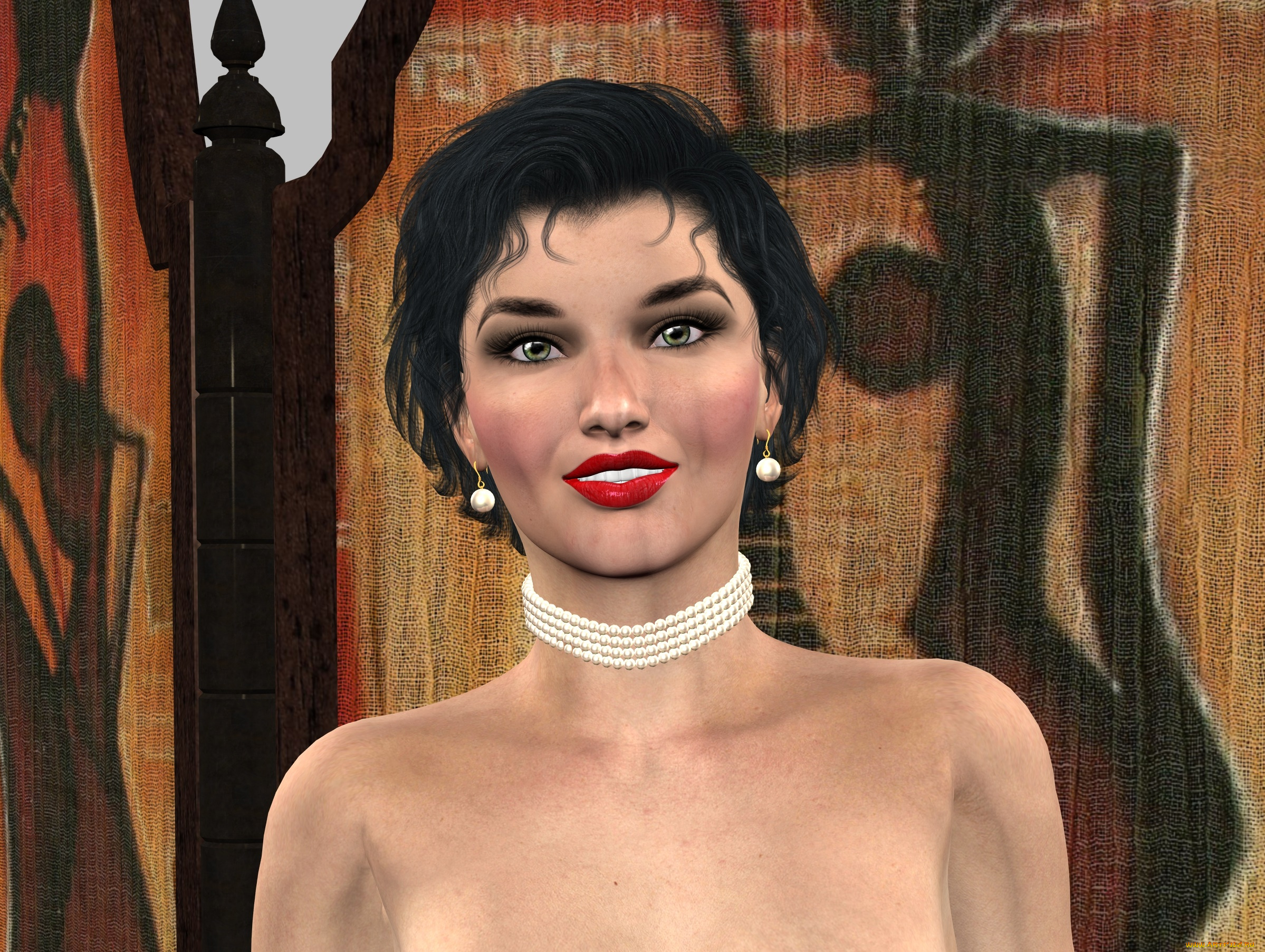3д, графика, портрет, , portraits, девушка, фон, взгляд