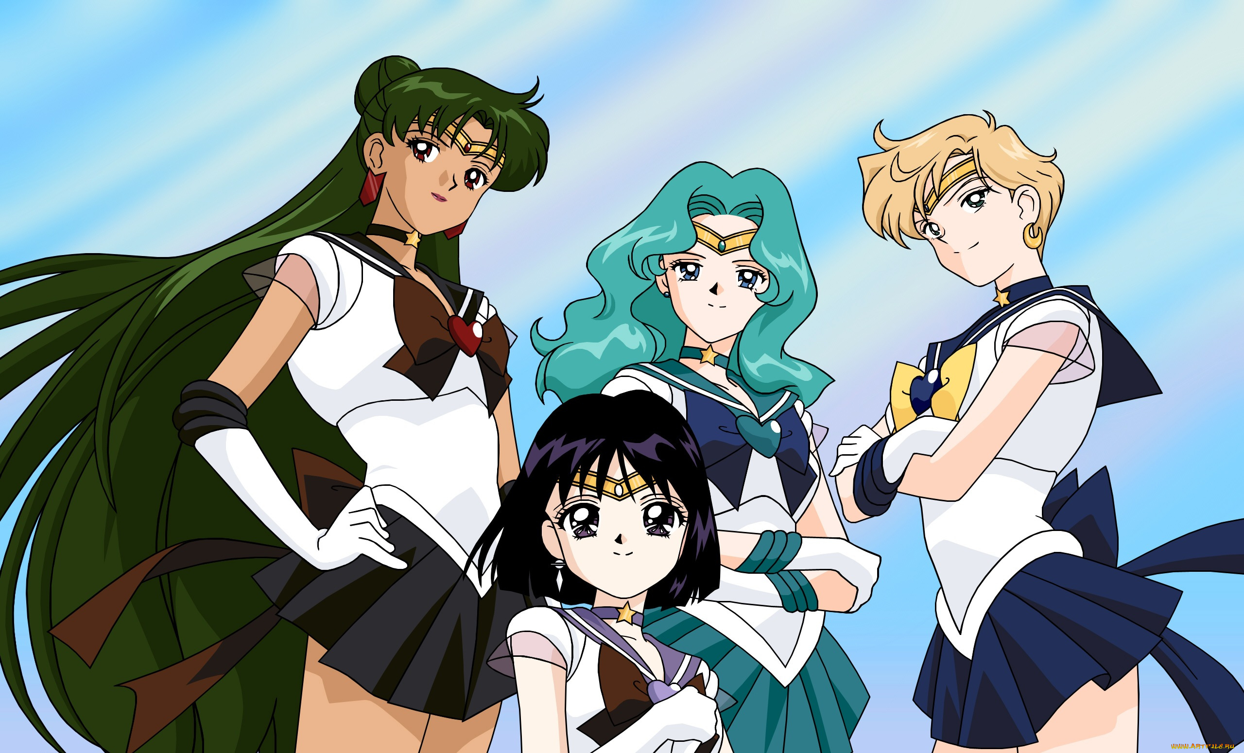 аниме, sailor, moon, neptune, saturn, uranus, pluto, войны, девушки