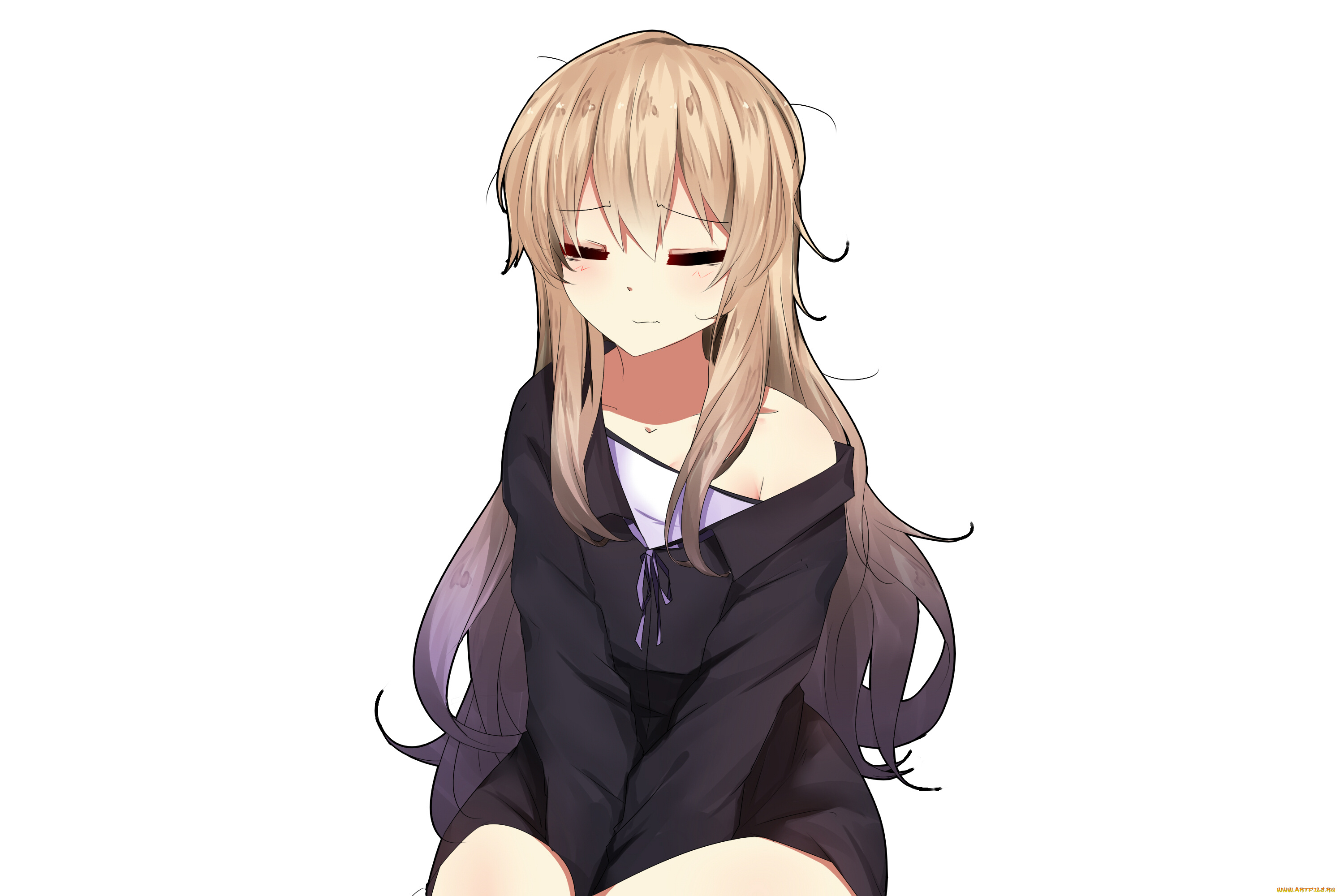 аниме, unknown, , другое, , взгляд, девушка, фон