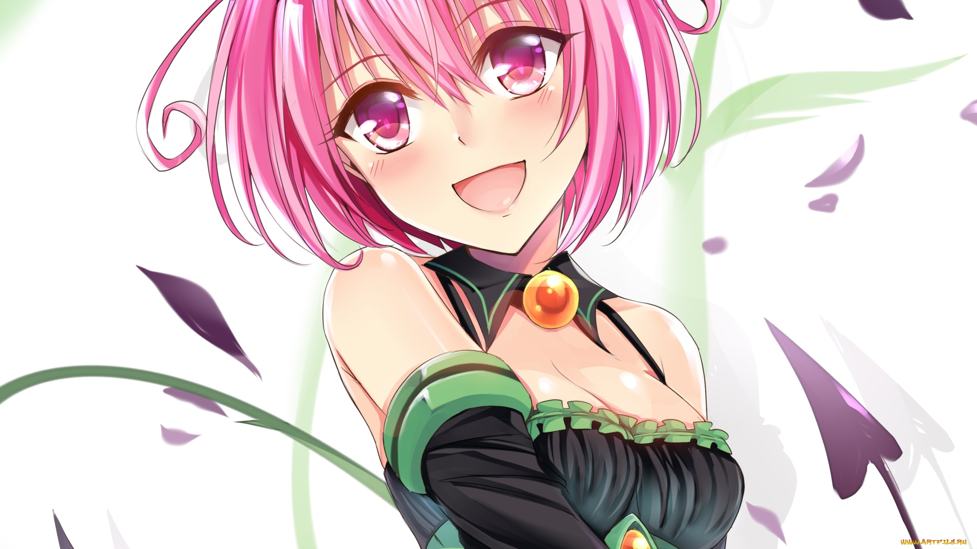 аниме, to, love, ru, девушка, взгляд, фон