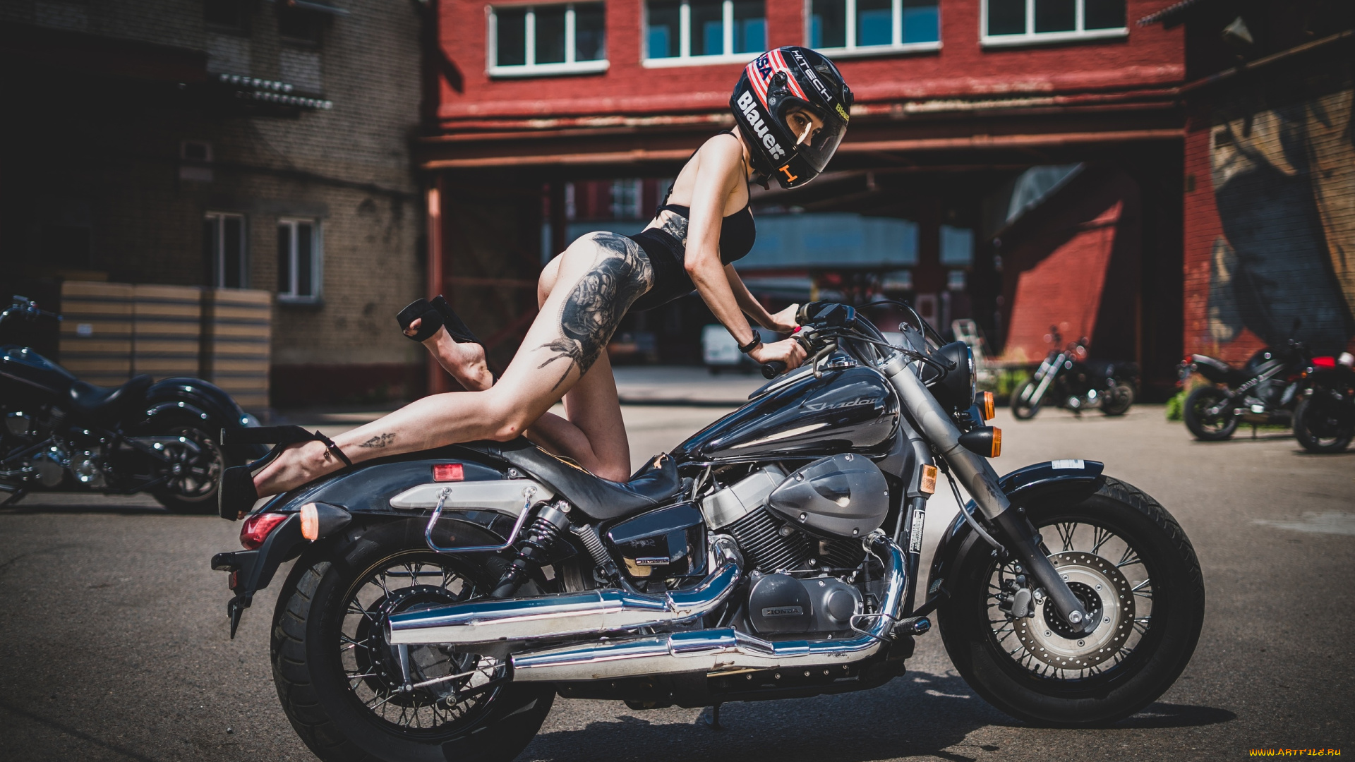 мотоциклы, мото, с, девушкой, мото, девушка