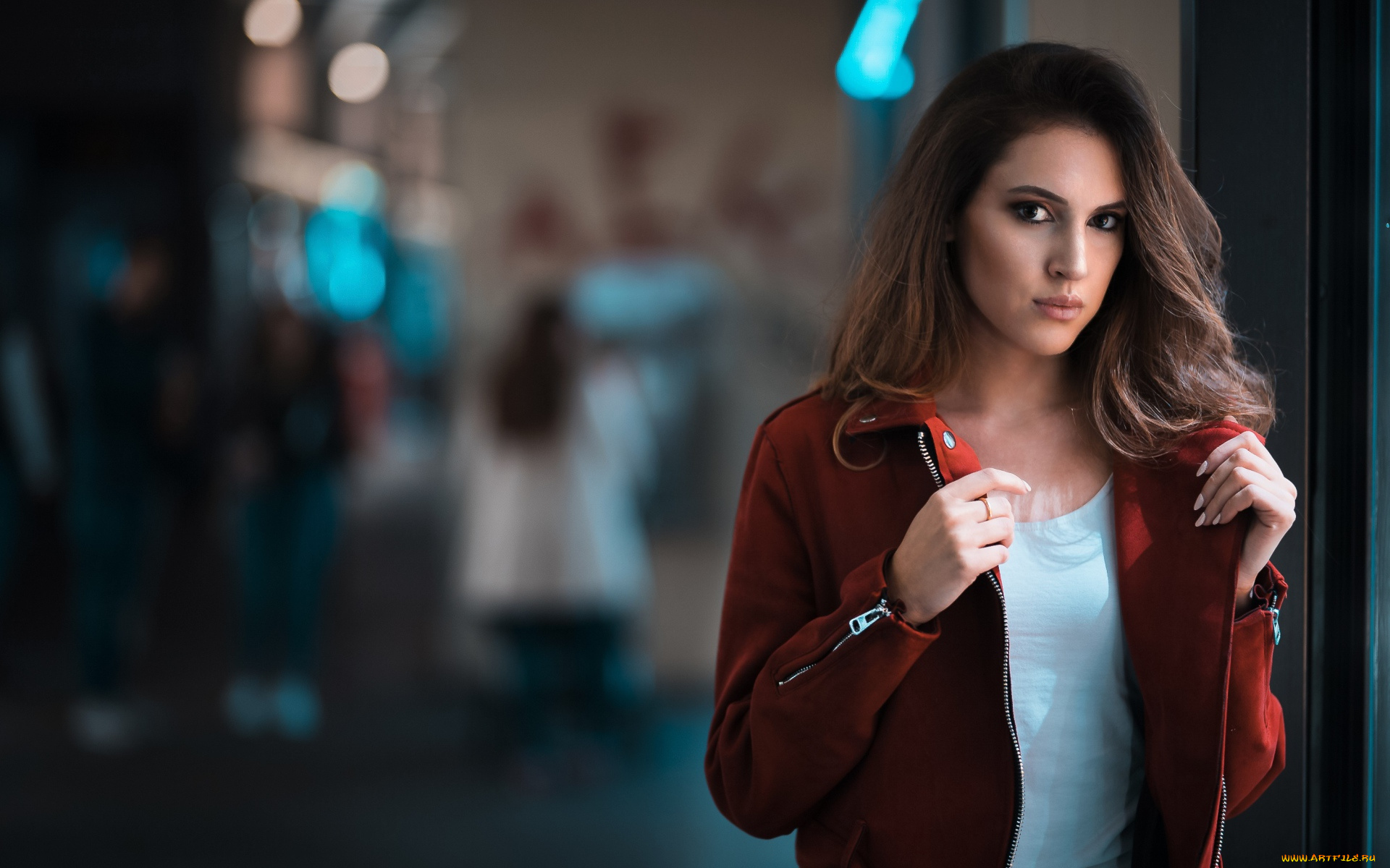 девушки, -unsort, , брюнетки, темноволосые, шатенка, куртка