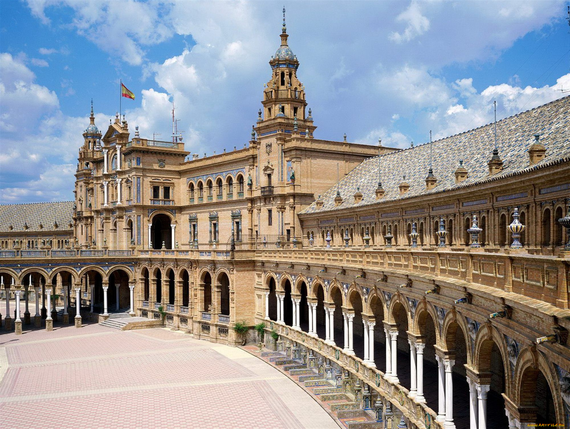 города, мадрид, , испания, здание, площадь, небо, облака