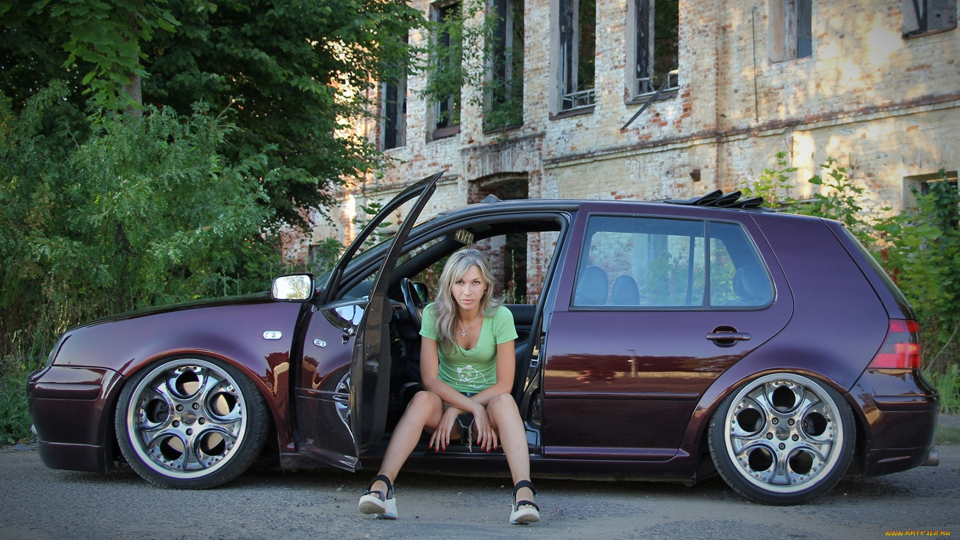 автомобили, -авто, с, девушками, volkswagen, golf