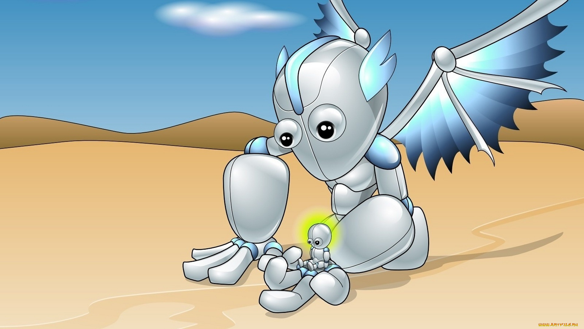 фэнтези, роботы, , киборги, , механизмы, крылья, пустыня