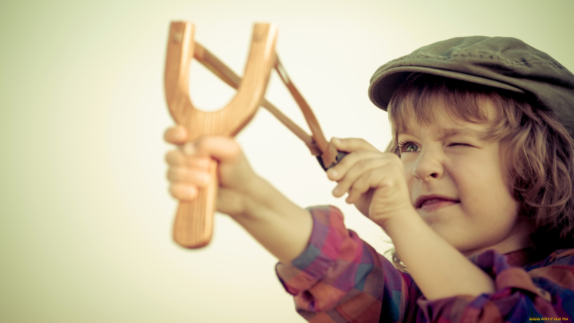 разное, дети, мальчик, кепка, рогатка