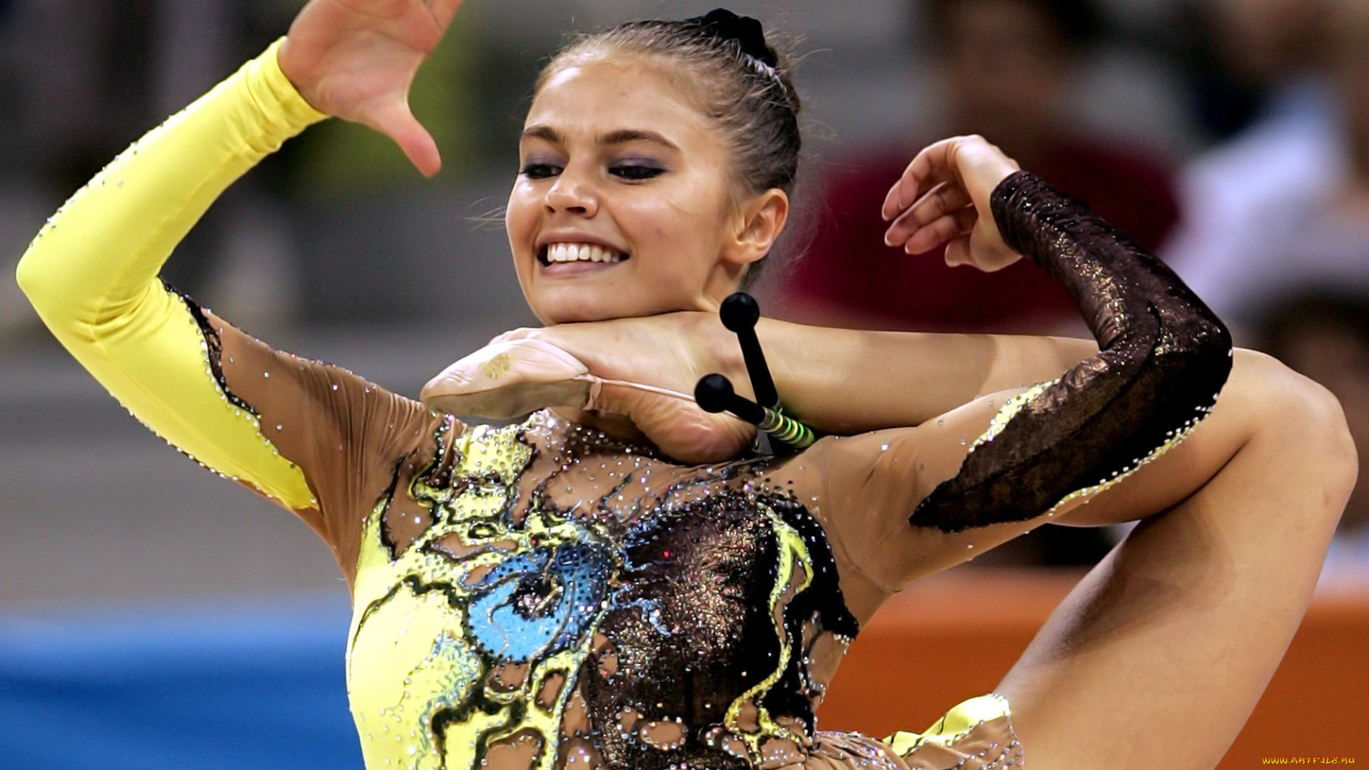 девушки, алина, кабаева, гимнастка, костюм, булавы, выступление