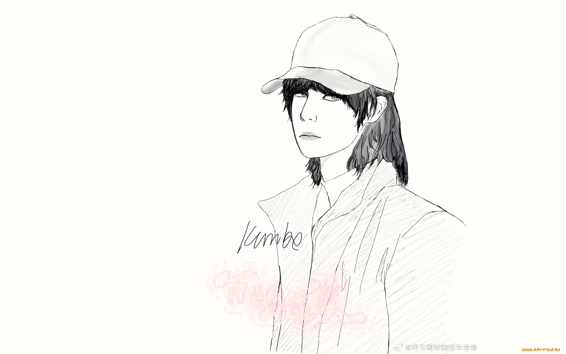 рисованное, люди, ван, ибо, кепка