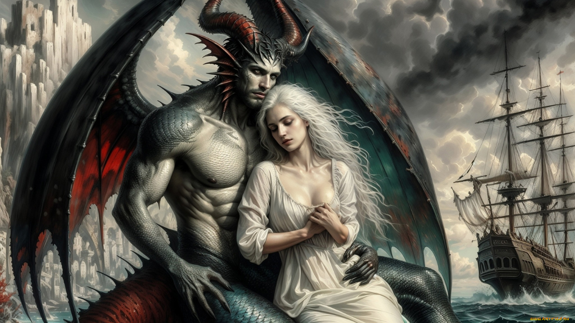 фэнтези, красавицы, и, чудовища, нейросети, графика, нейроарт, ai, art, нейронные, сети, рисунки, нейро, искусство, нейрографика, graphics, neuroart, neural, networks, drawings, neuro, neurography