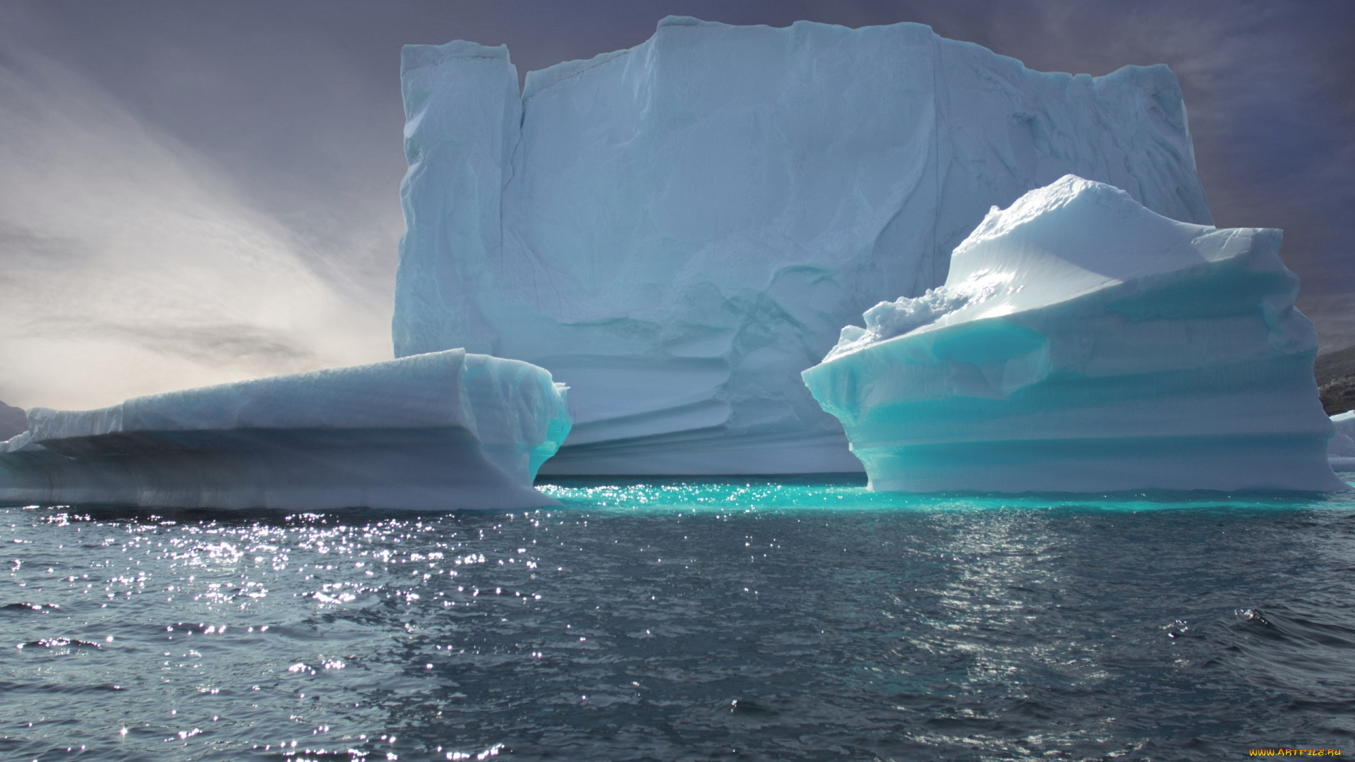 природа, айсберги, и, ледники, ледник