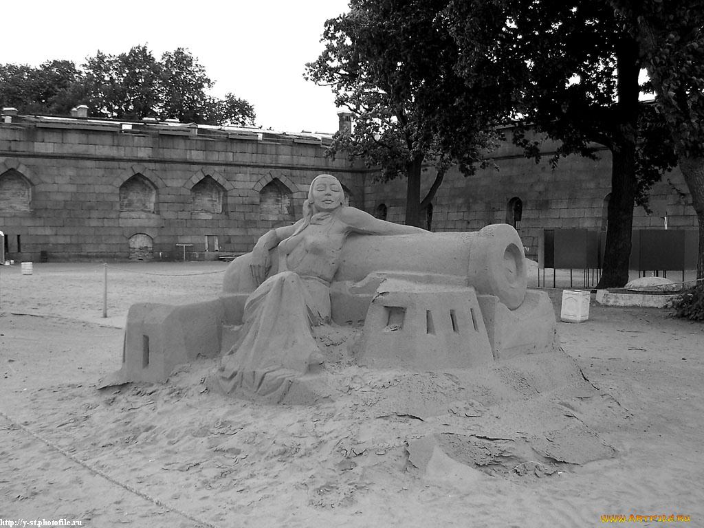 питер, фигуры, из, песка, города, санкт, петербург, петергоф, россия