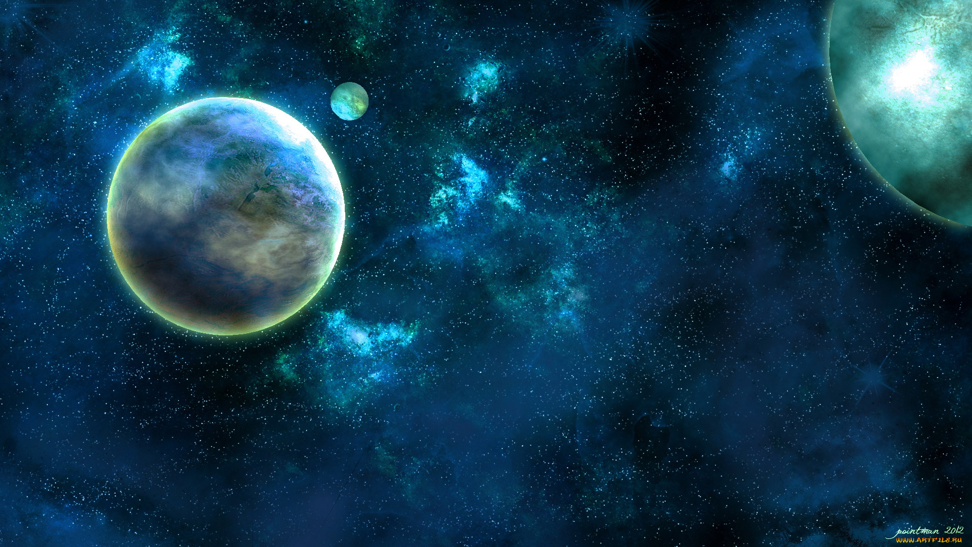 космос, арт, планеты