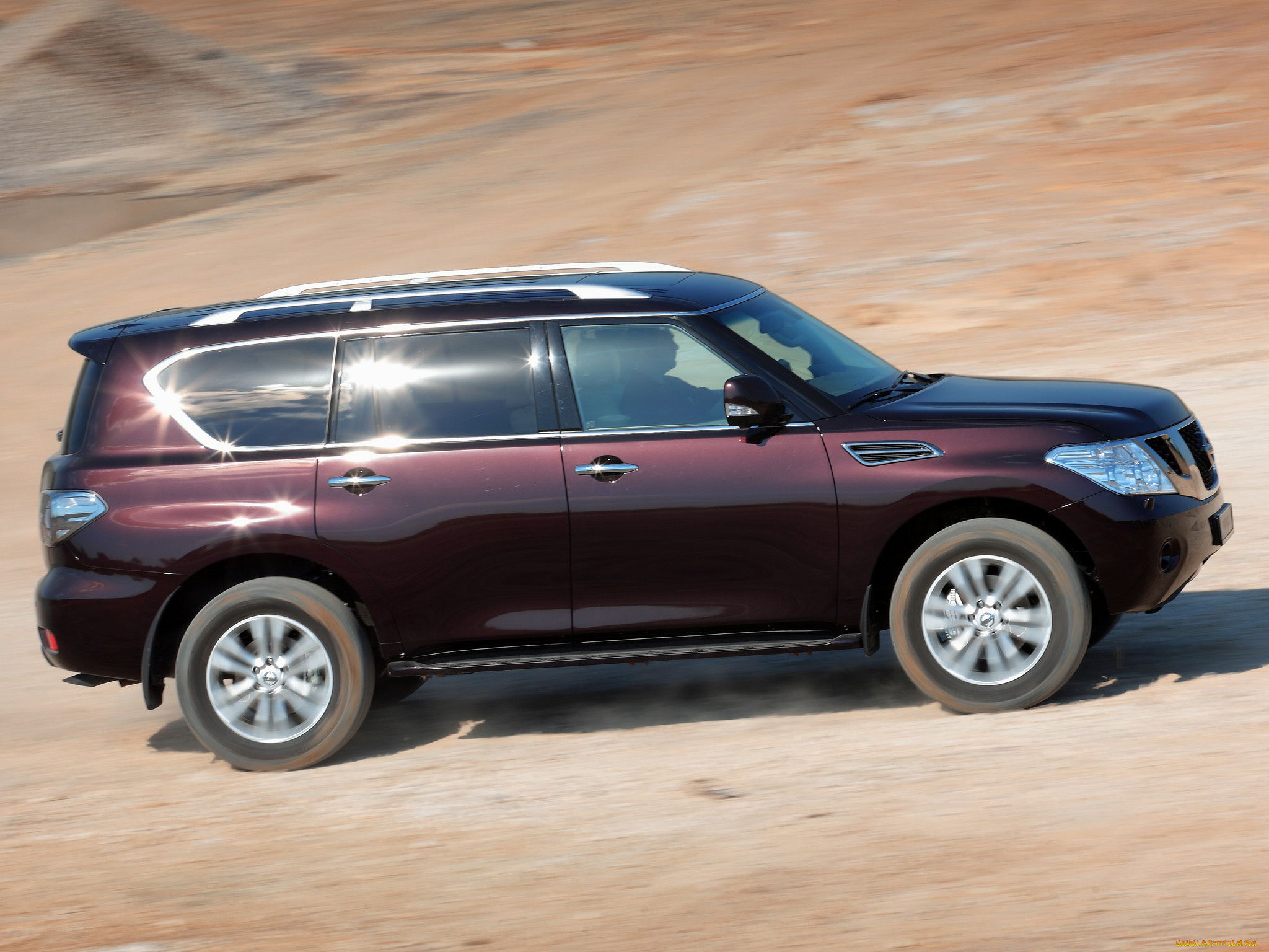 nissan, patrol, y62, автомобили, datsun, внедорожник, пурпурный, в, движении