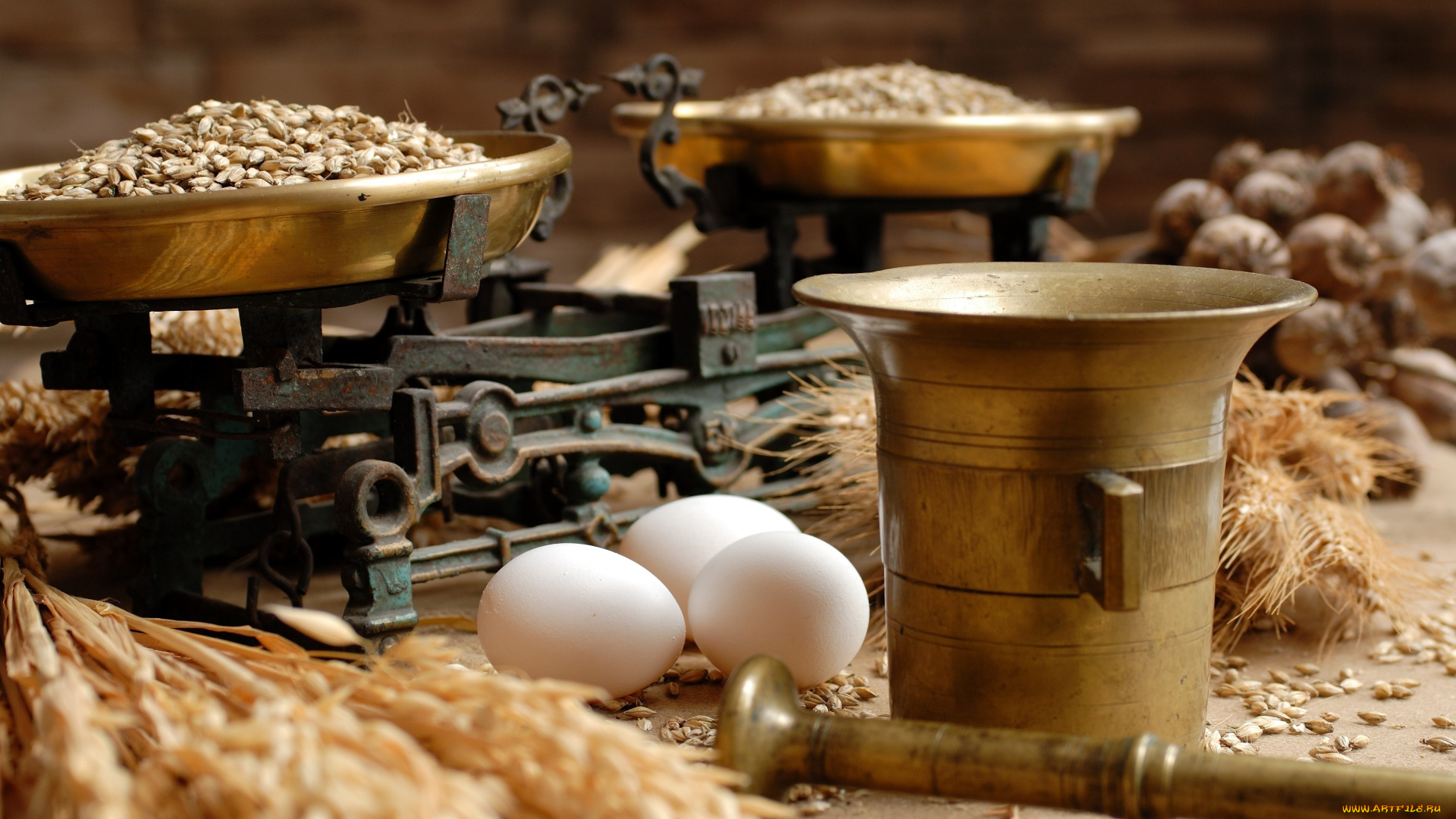 еда, Яйца, весы, ступка, яйца, зерно