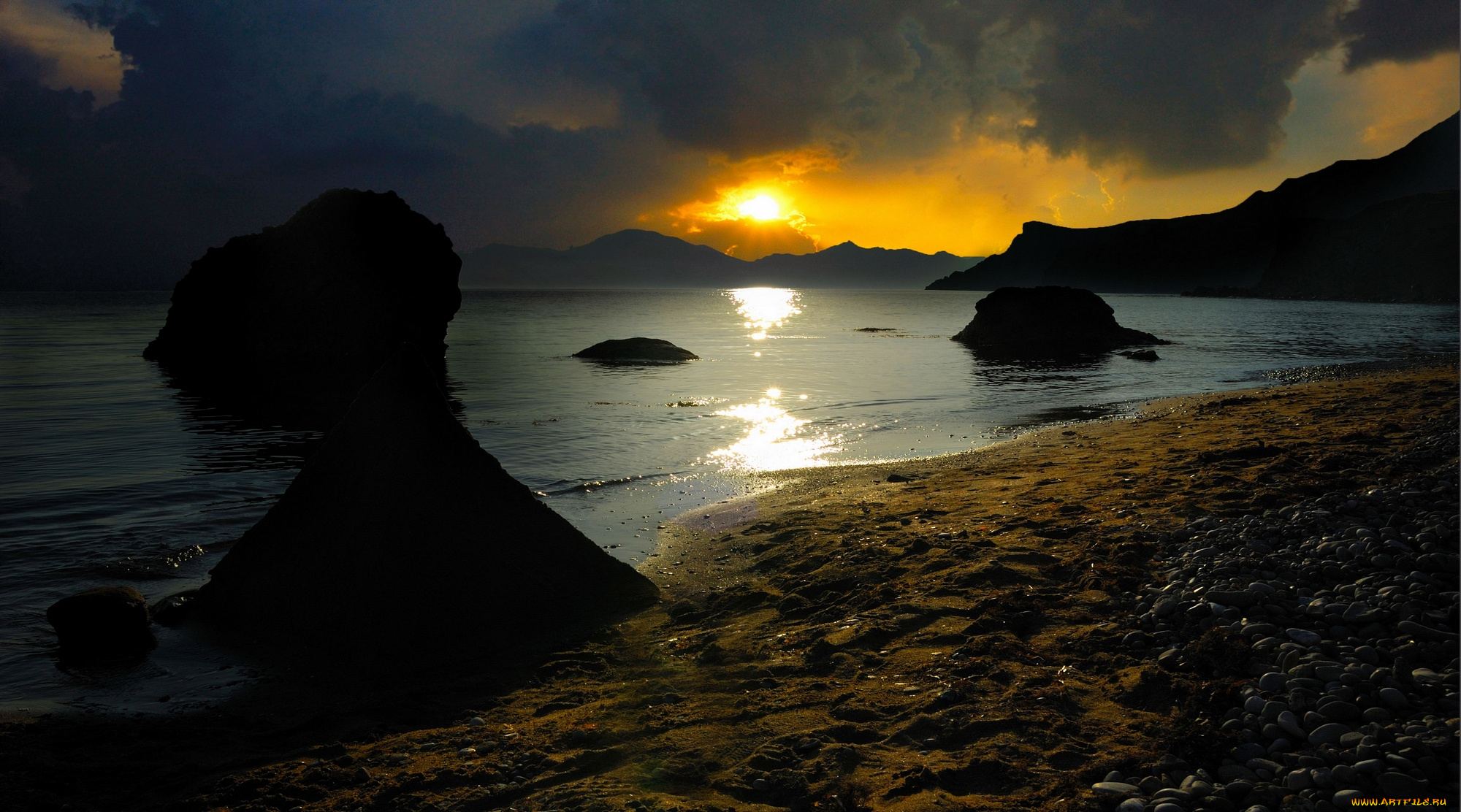 природа, восходы, закаты, солнце, скалы