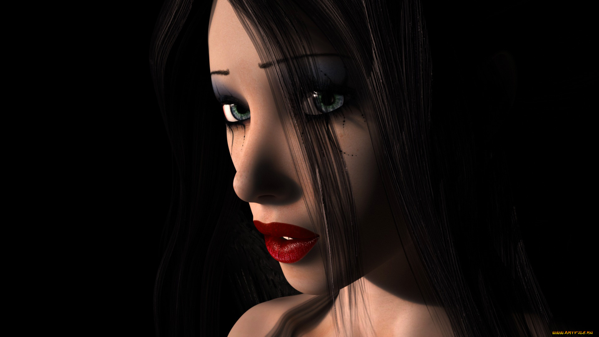 3д, графика, portraits, , портрет, девушка, взгляд