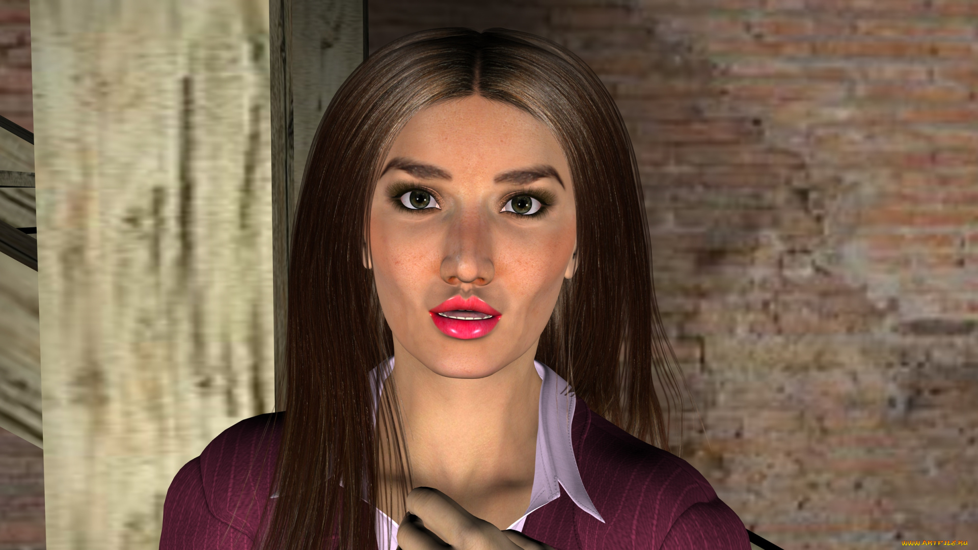 3д, графика, portraits, , портрет, девушка, взгляд