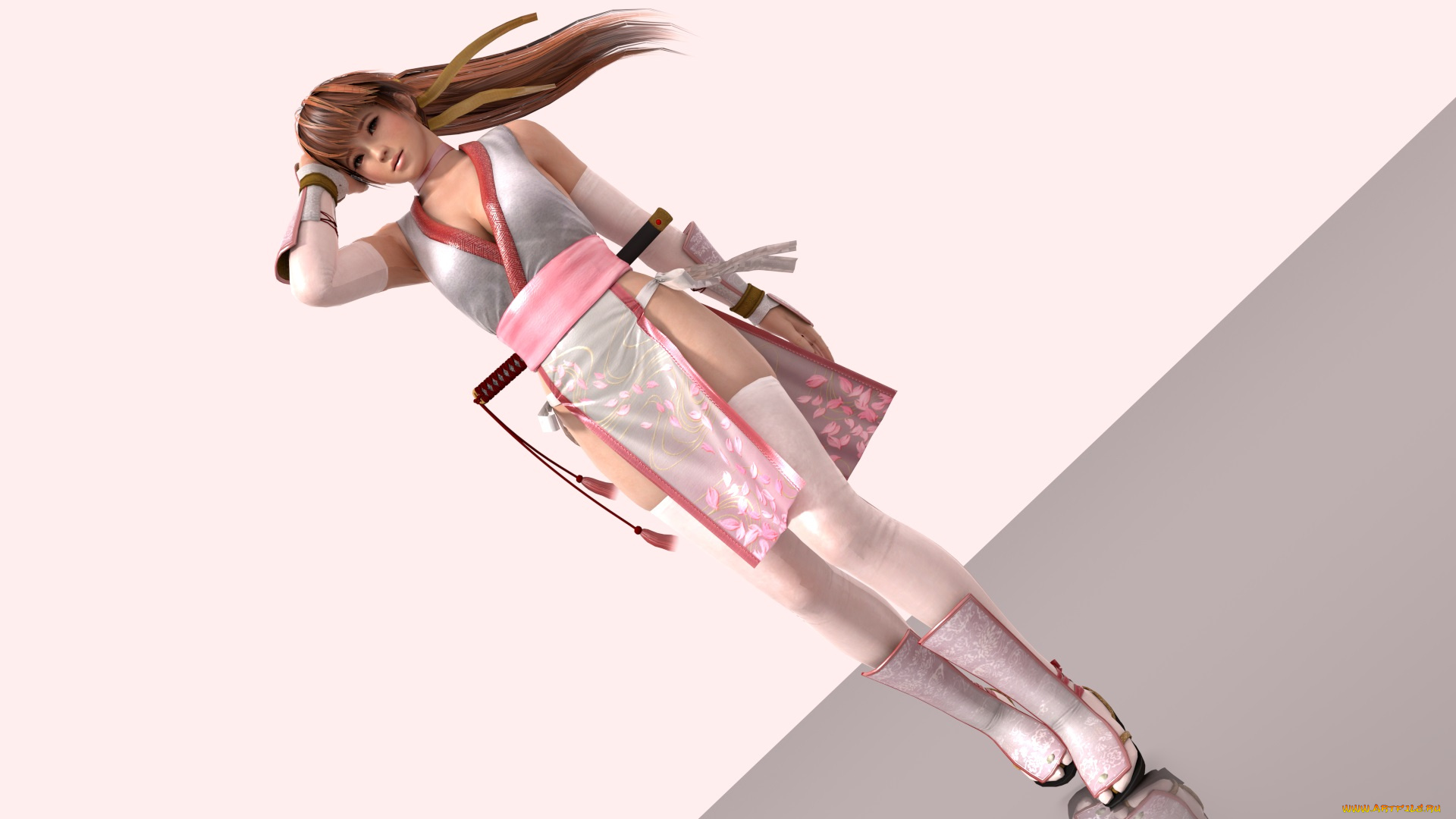 3д, графика, аниме, , anime, фон, взгляд, девушка