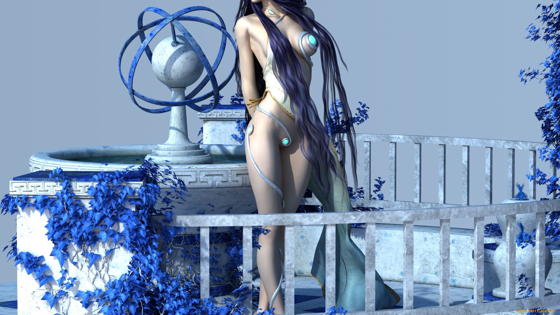 3д, графика, эльфы, , elves, эльфийка, взгляд, фон