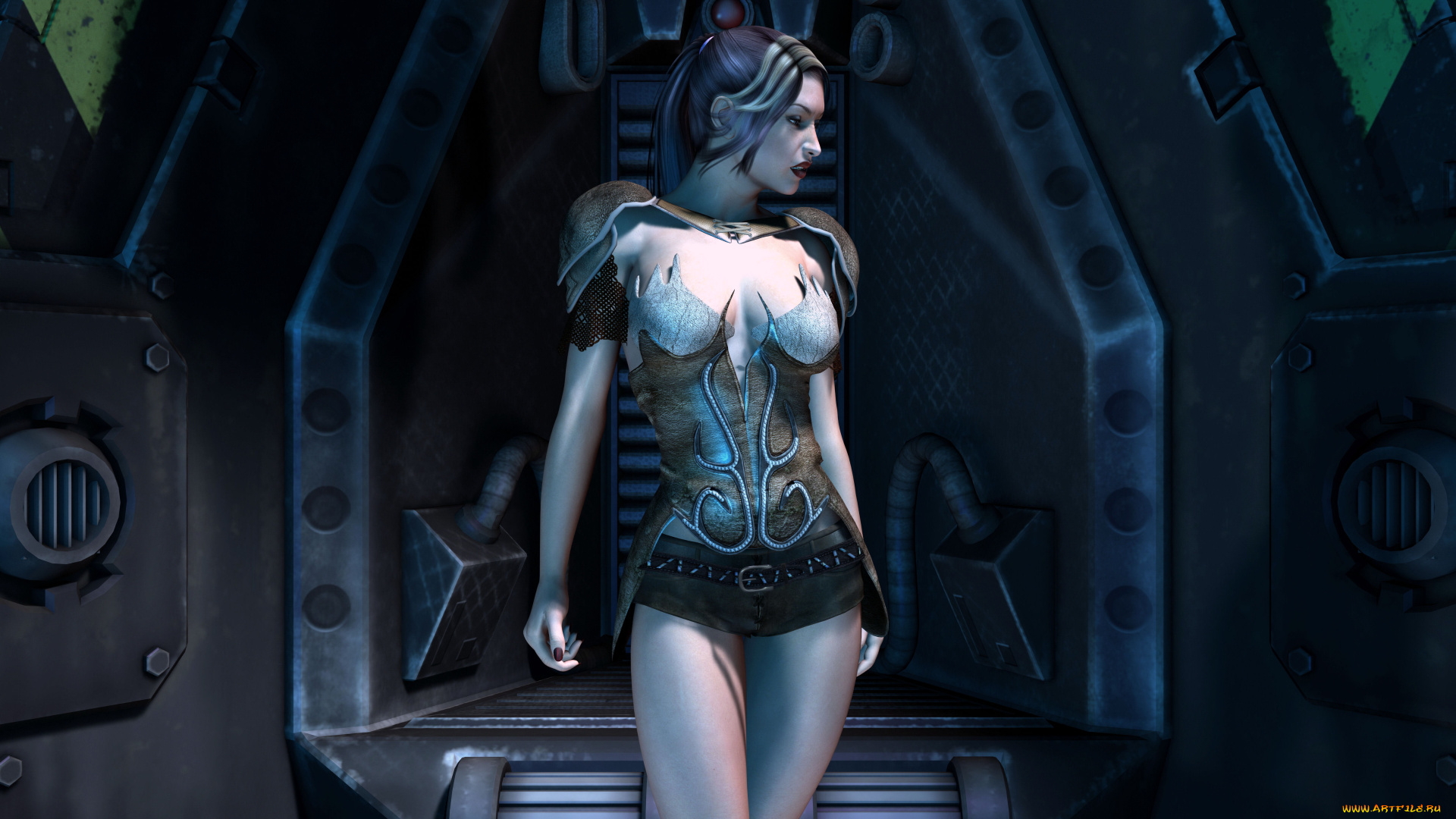 3д, графика, фантазия, , fantasy, девушка, взгляд, фон