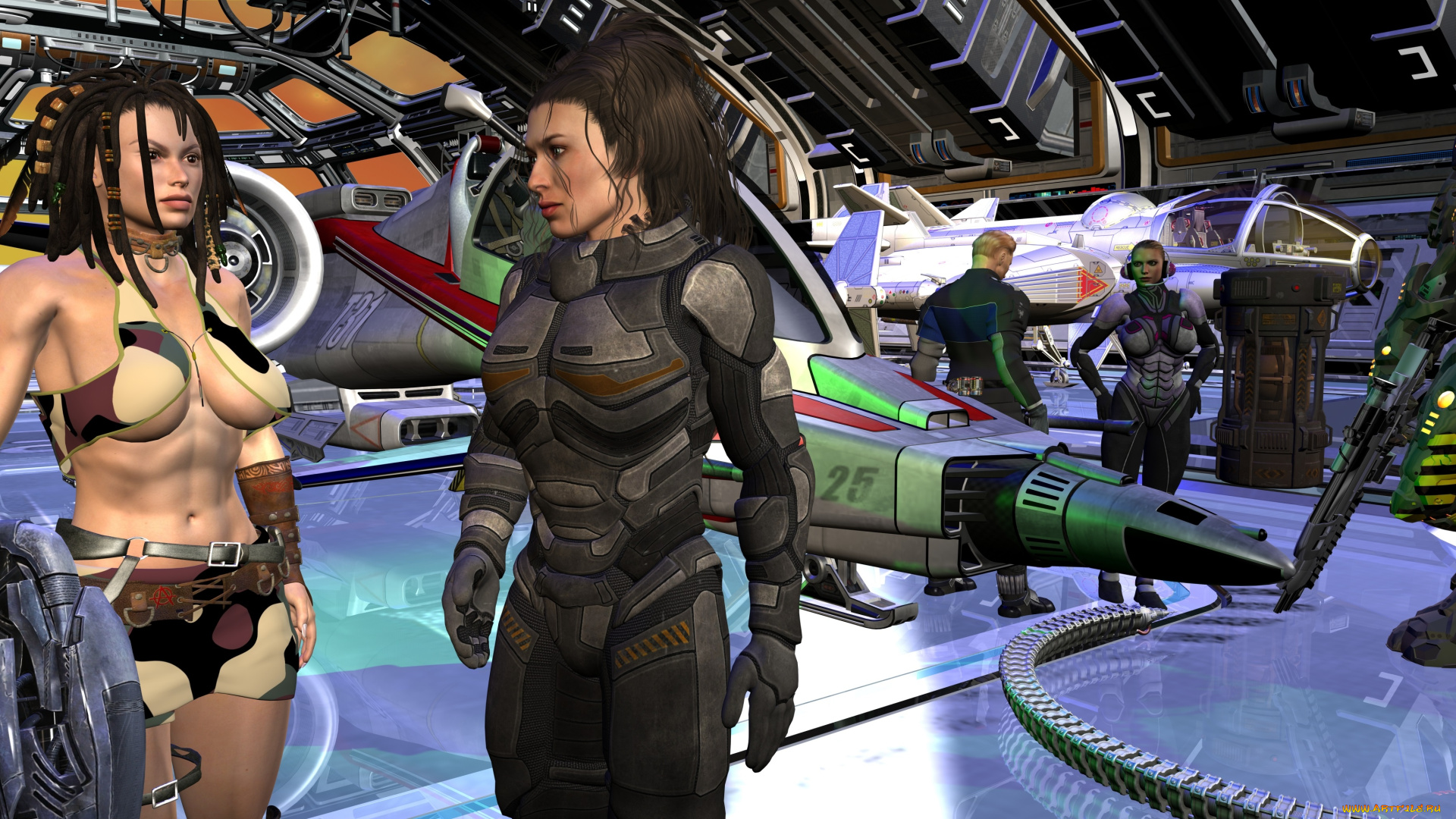 3д, графика, фантазия, , fantasy, фон, взгляд, девушки