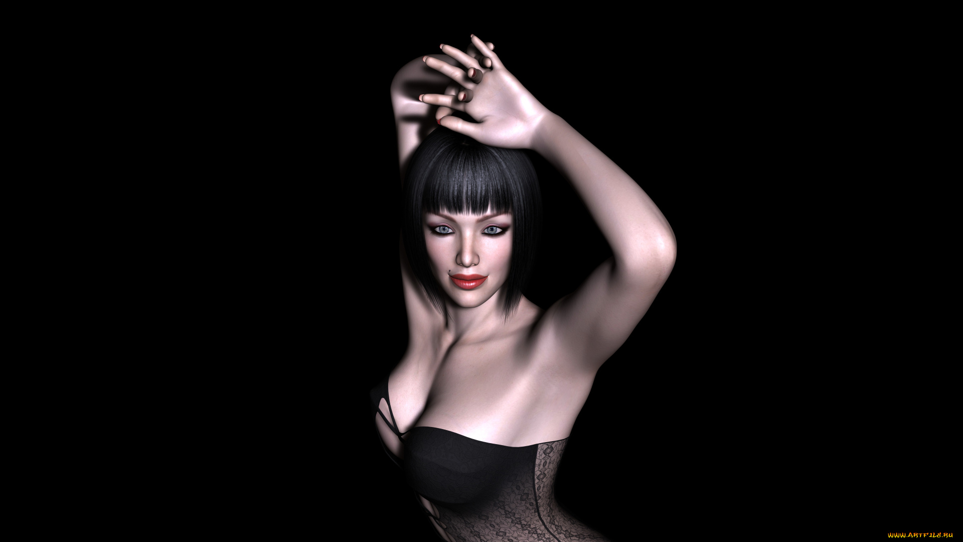 3д, графика, люди, , people, девушка, взгляд, фон