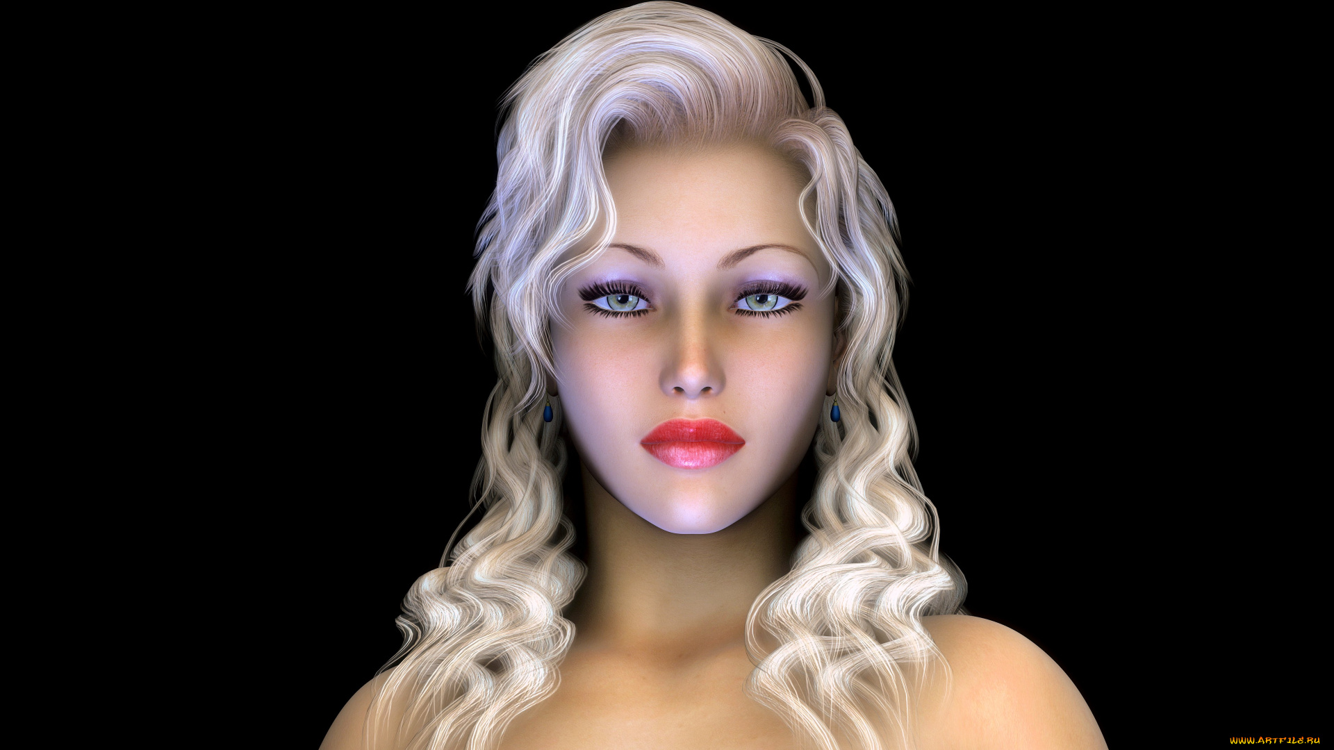 3д, графика, портрет, , portraits, фон, блондинка, девушка, взгляд