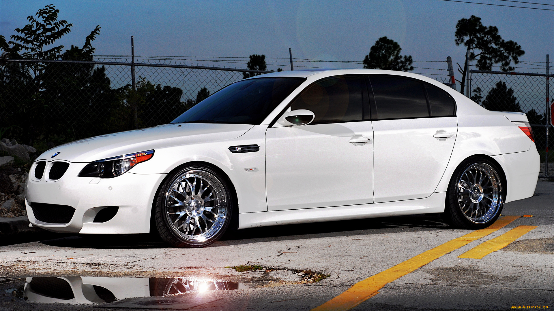 bmw, m5, e60, автомобили, bmw, белый, white, тонированный, вид, сбоку, бмв, m5, e60, седан