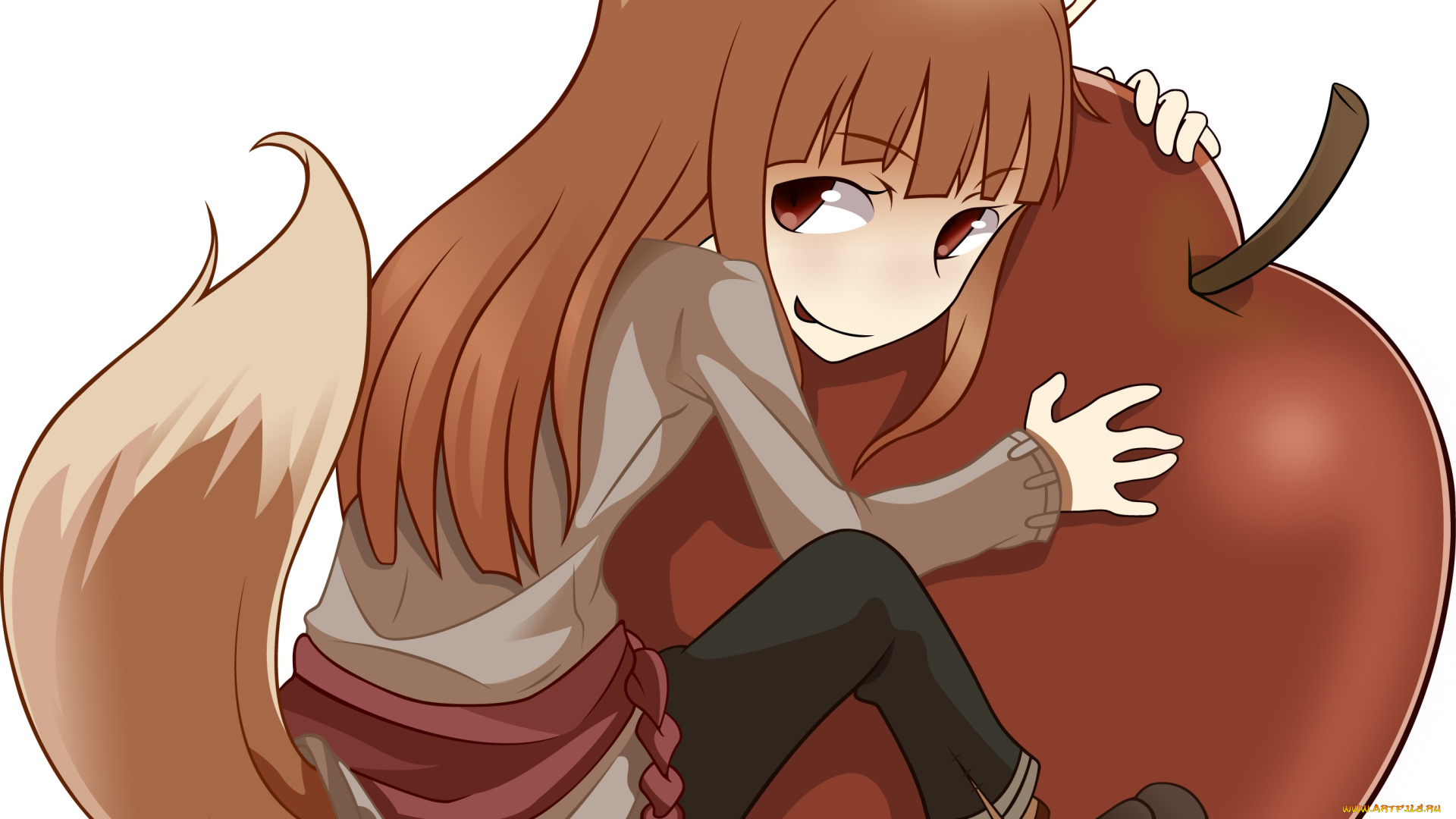 разное, арты, яблоко, взгляд, фон, девушка