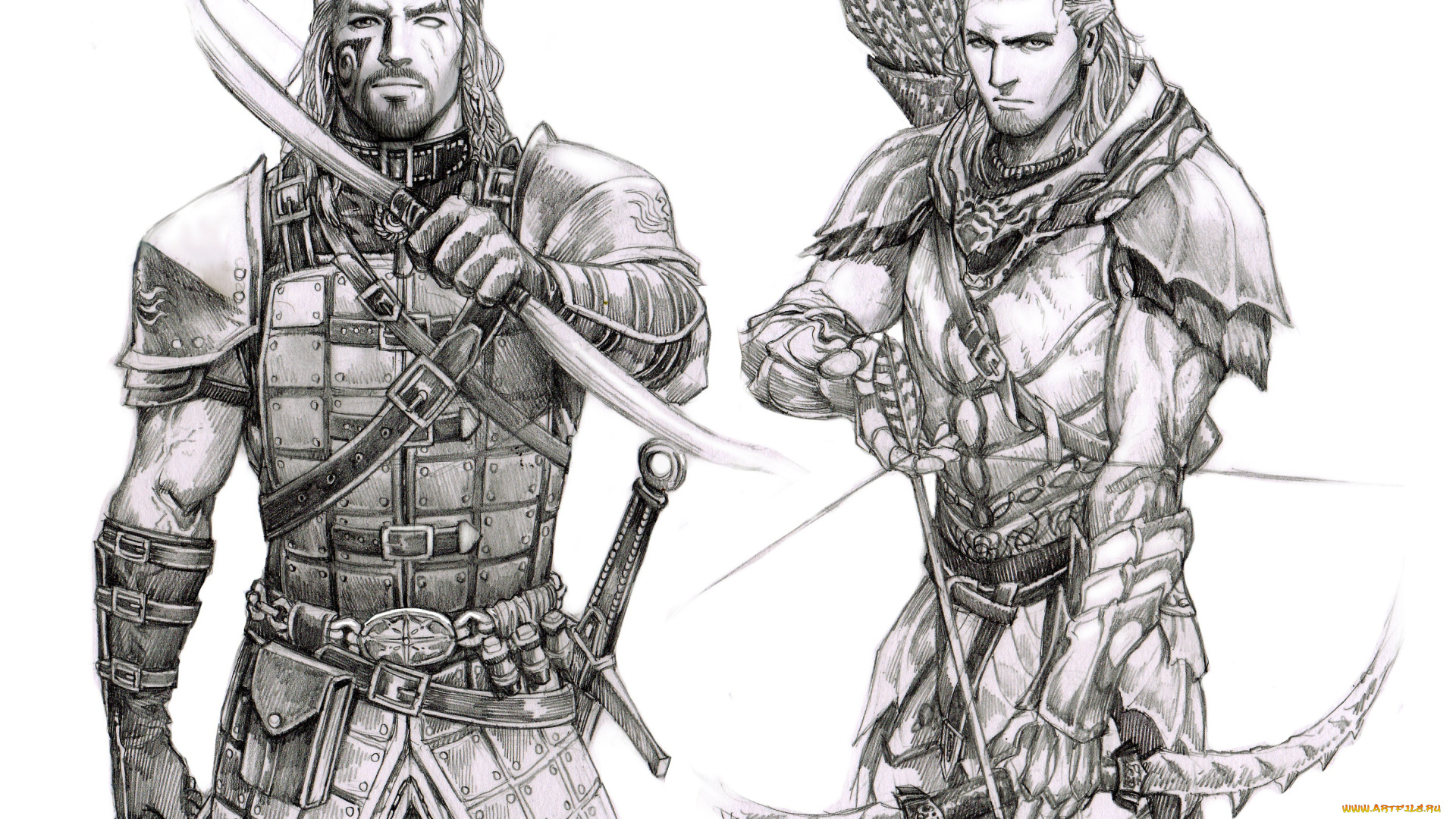 рисованное, люди, оружие, мужчины, фон, белый