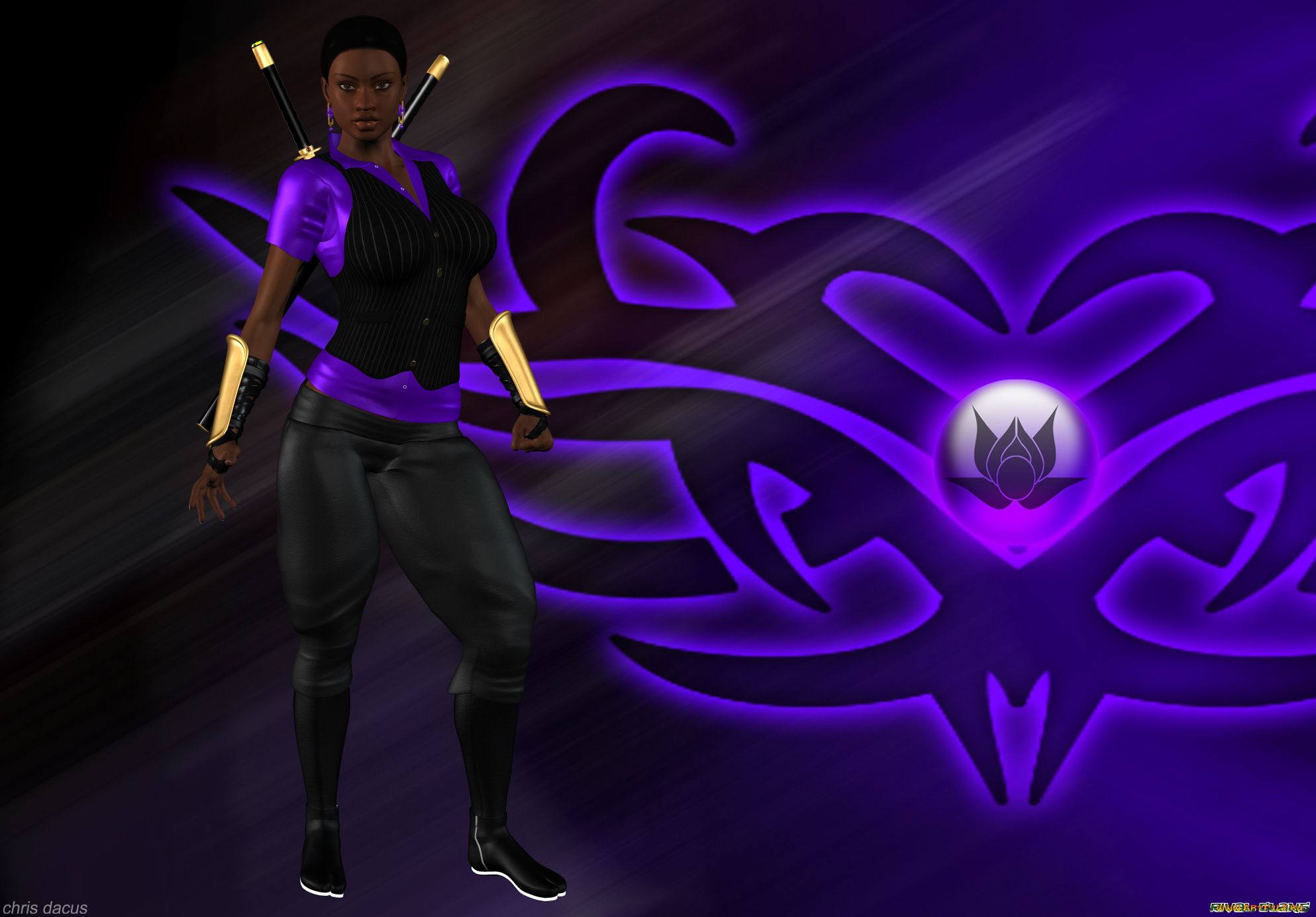 3д, графика, фантазия, , fantasy, оружие, символ, фон, взгляд, девушка