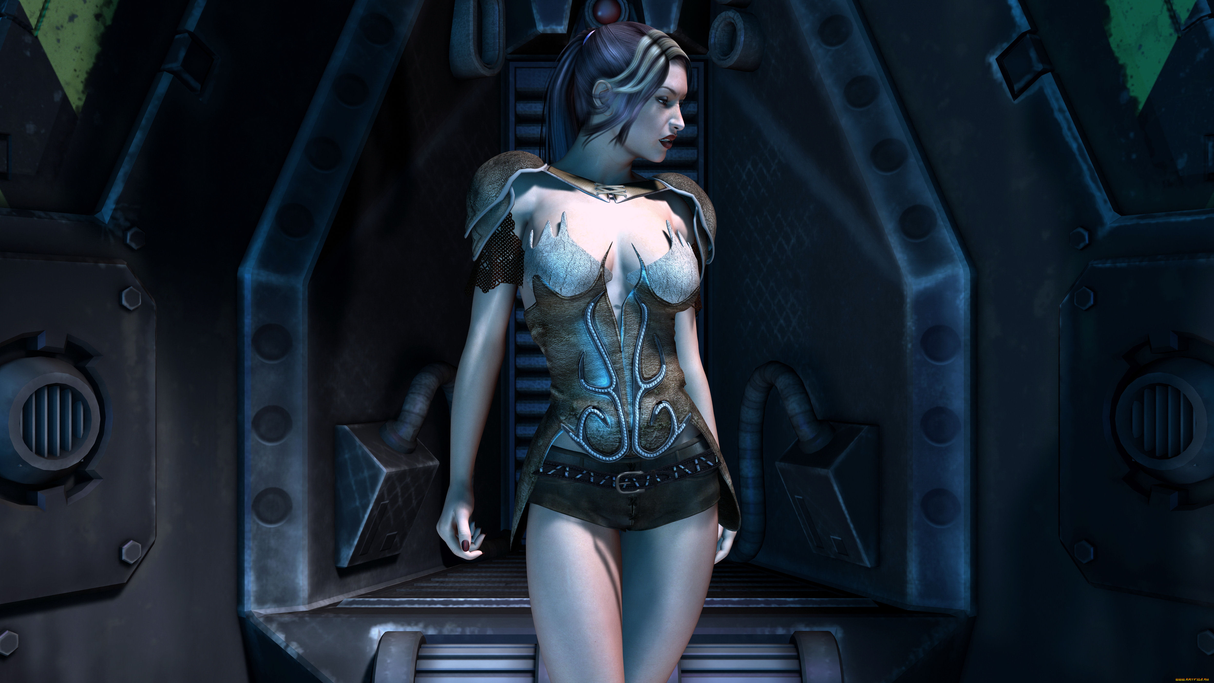 3д, графика, фантазия, , fantasy, девушка, взгляд, фон