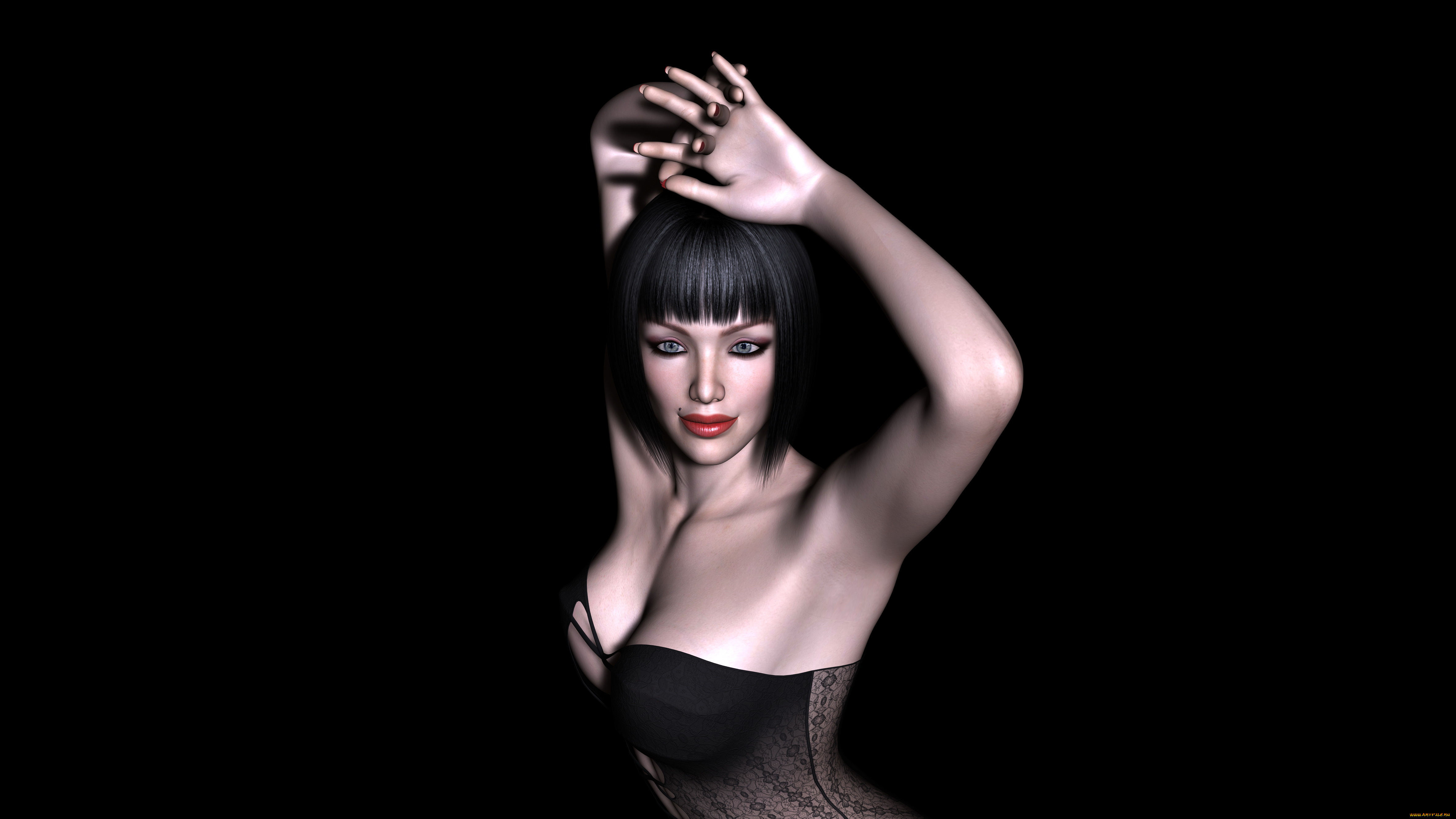 3д, графика, люди, , people, девушка, взгляд, фон