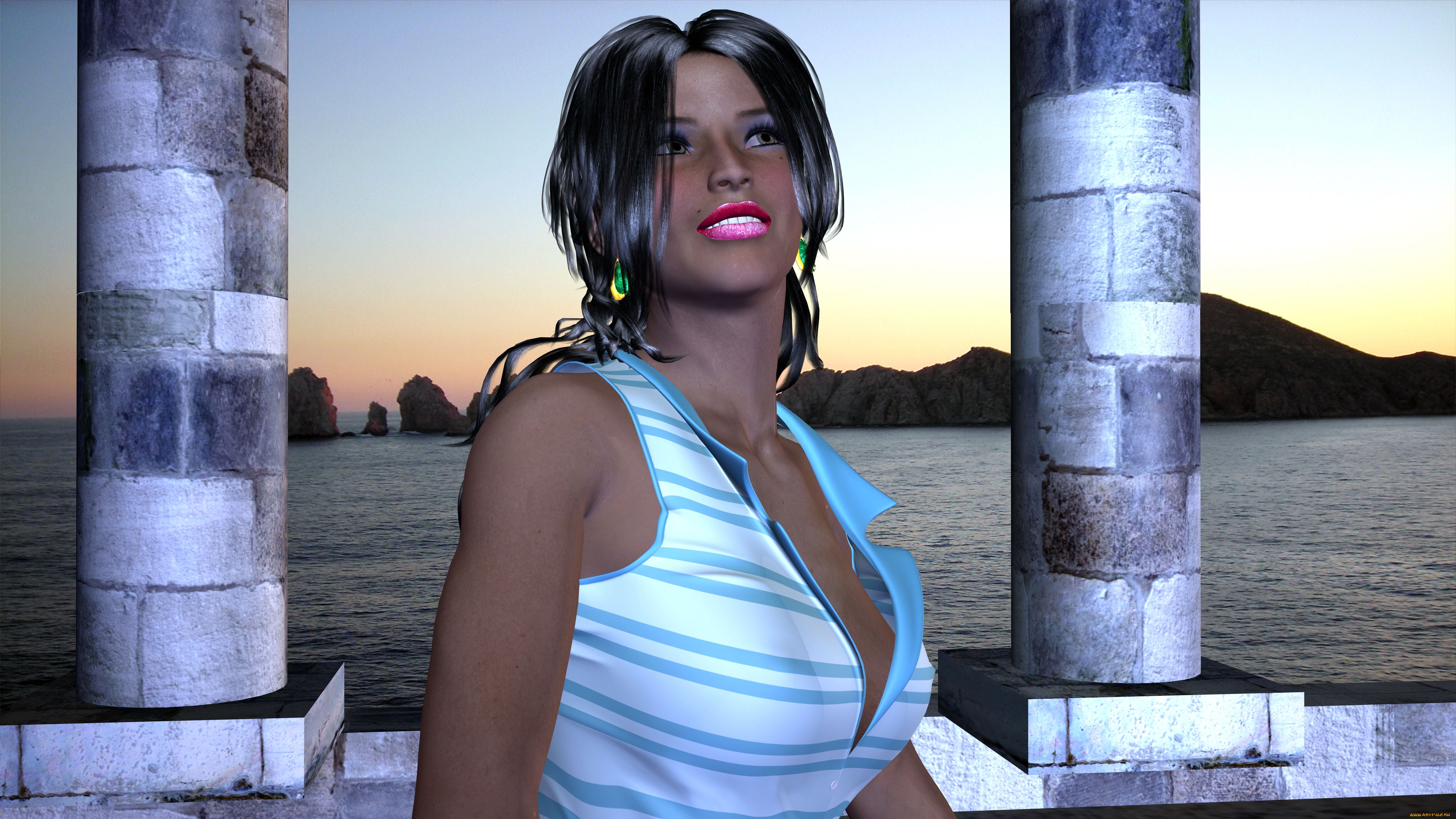 katarina, 3д, графика, люди, , people, фон, взгляд, девушка