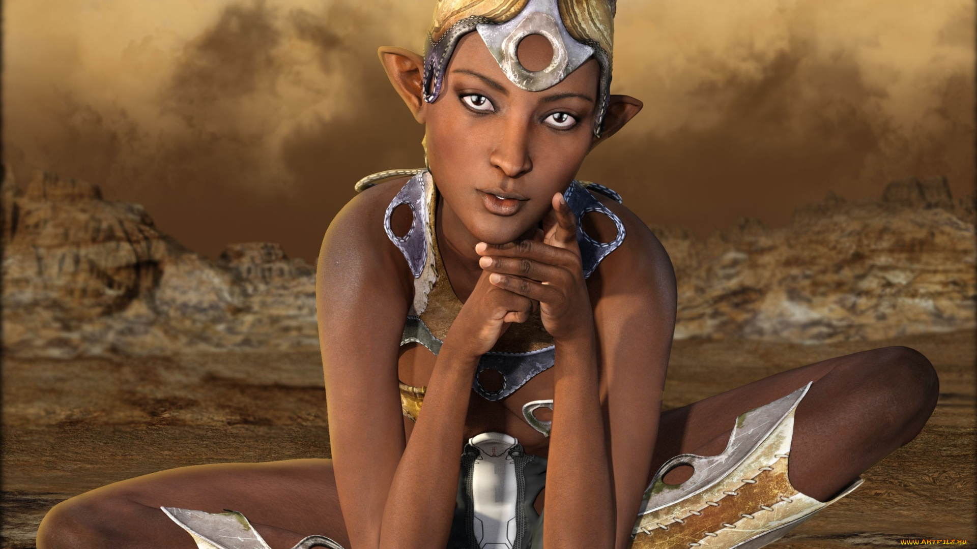 3д, графика, эльфы, , elves, эльфийка, фон, взгляд