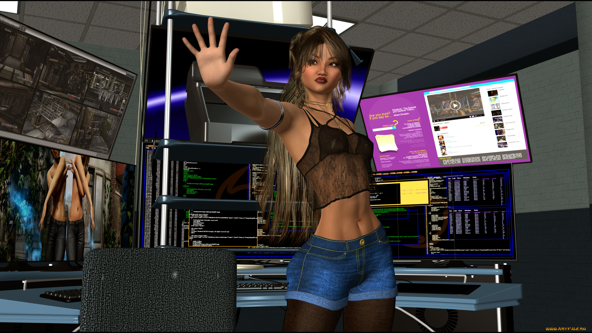 3д, графика, люди, , people, взгляд, девушка, фон, интерьер