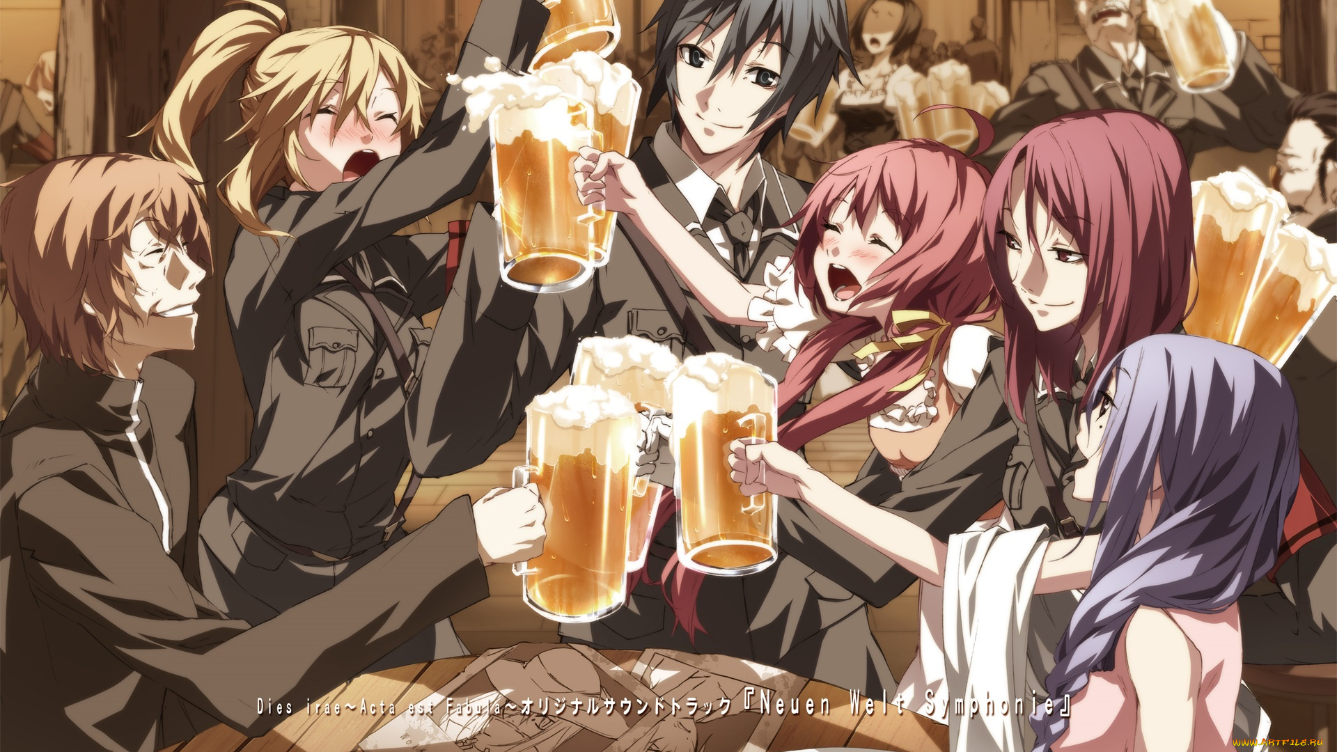аниме, dies, irae, кафе, люди, напитки