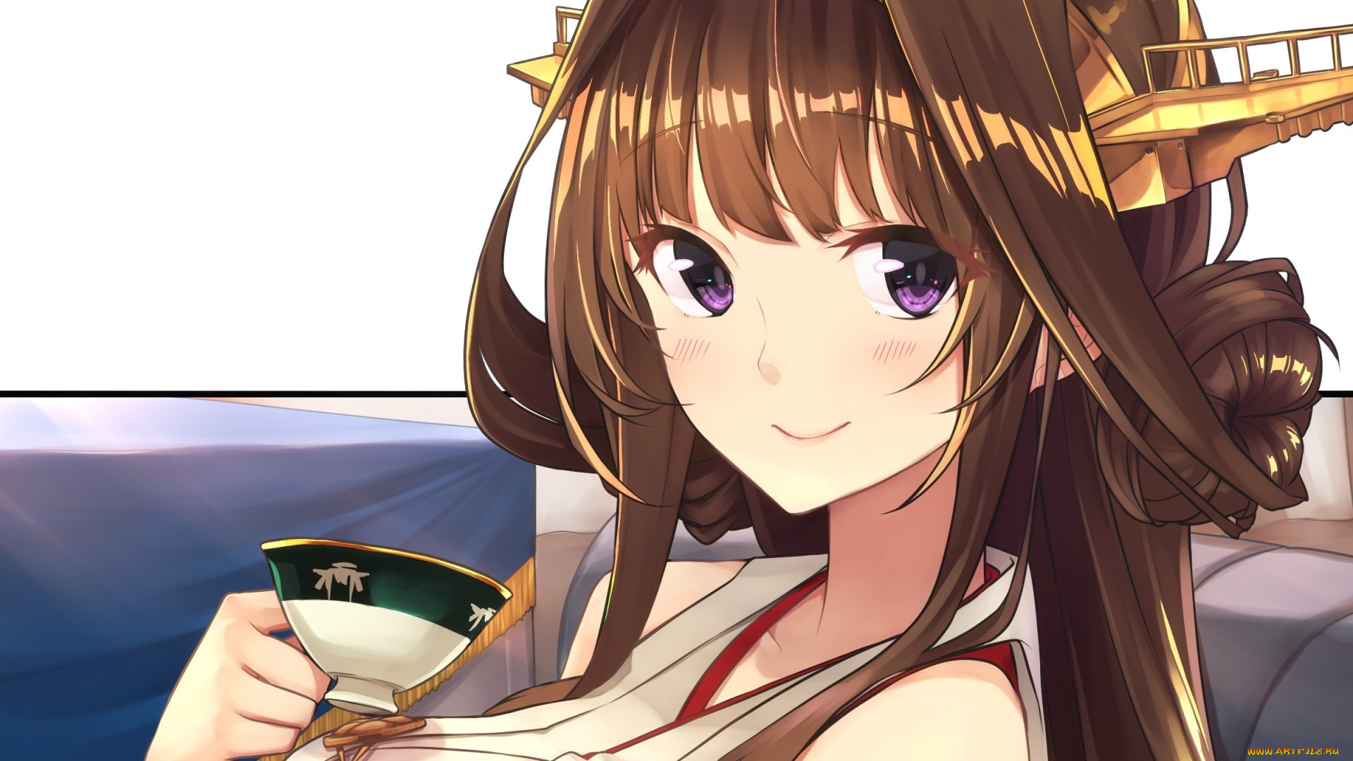 аниме, kantai, collection, фон, взгляд, девушка