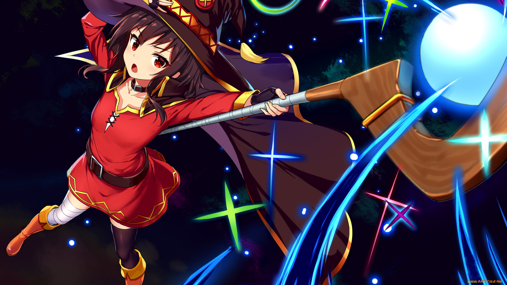 аниме, kono, subarashii, sekai, ni, shukufuku, wo, фон, взгляд, девушка